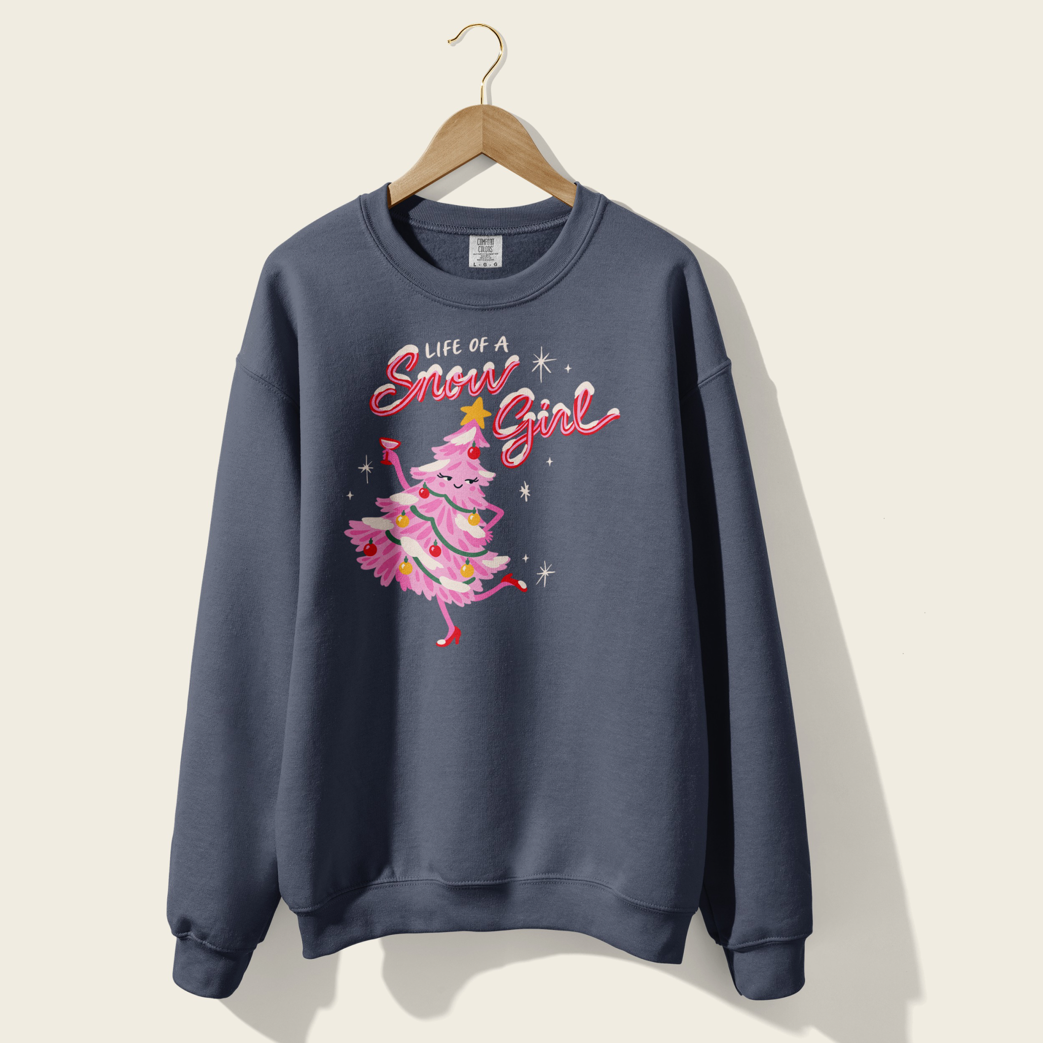 Life of a Snow Girl Crewneck in Denim