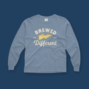 Brewed Different Milwaukee Long Sleeve Tee in Blue Jean