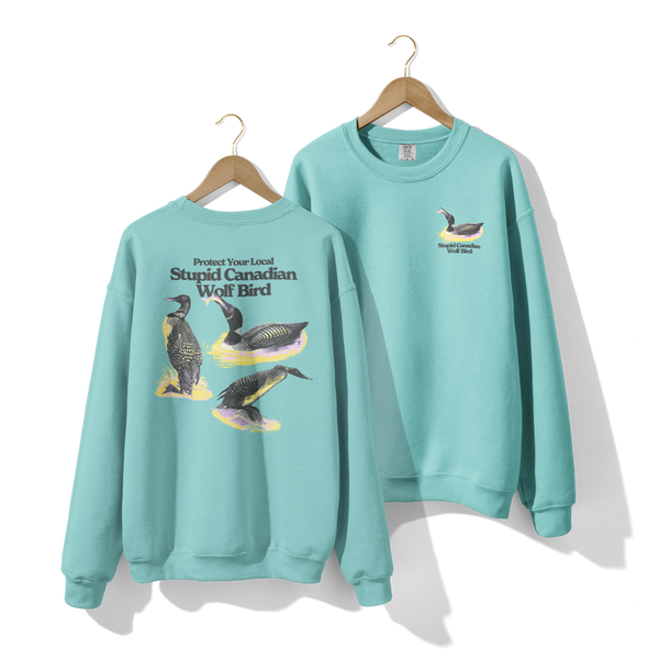 Stupid Canadian Wolf Bird Crewneck
