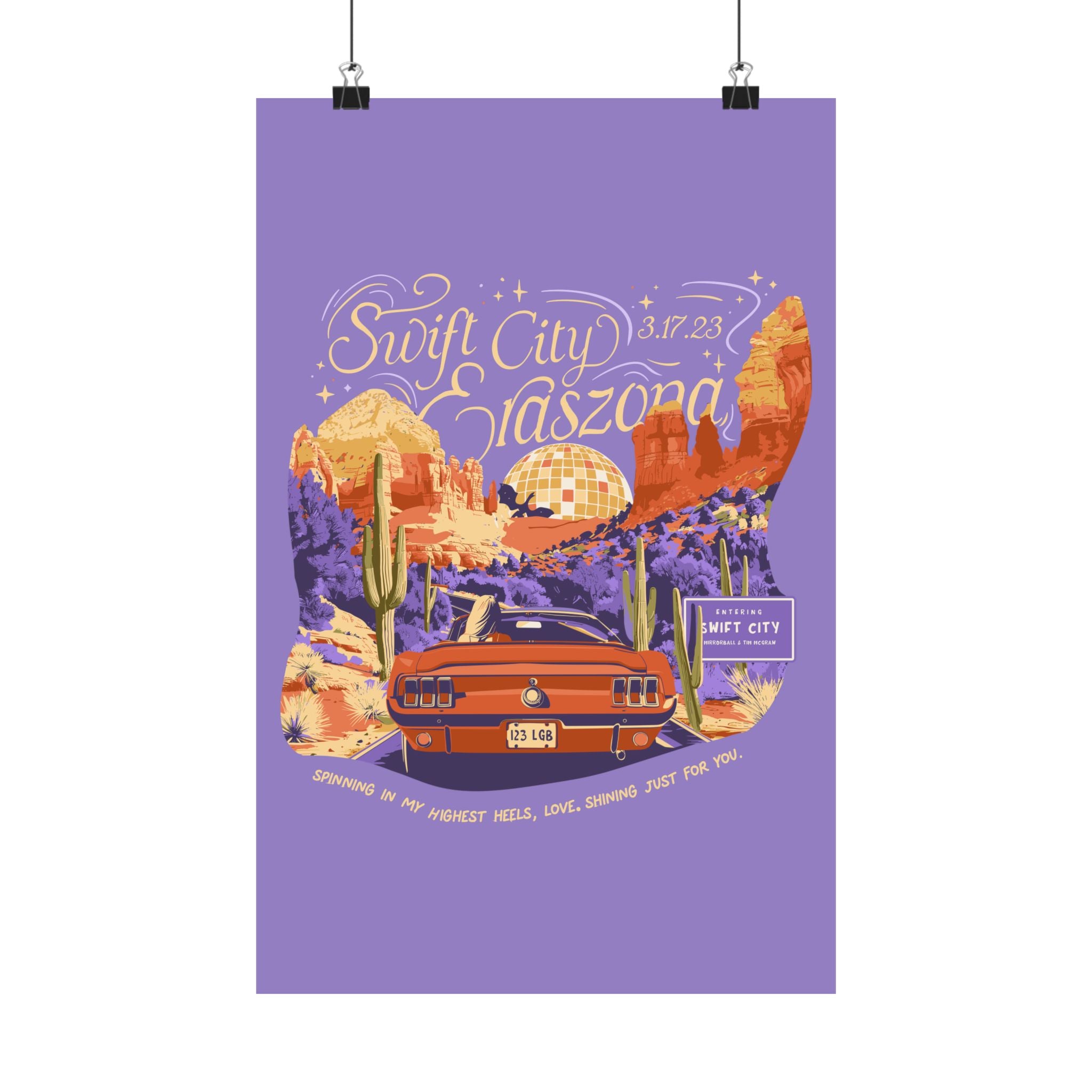 Purple Night One Sedona Drive Eraszona Tour Poster