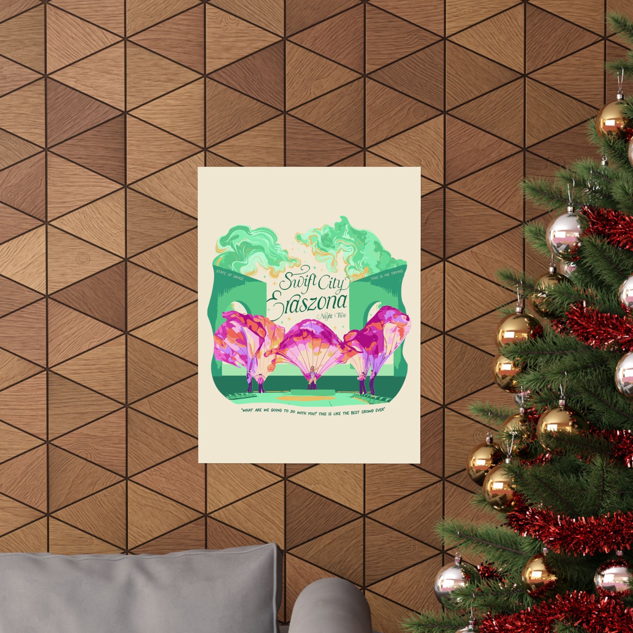 Green Surprise Song Dress Night Poster Glendale Eras Tour Poster