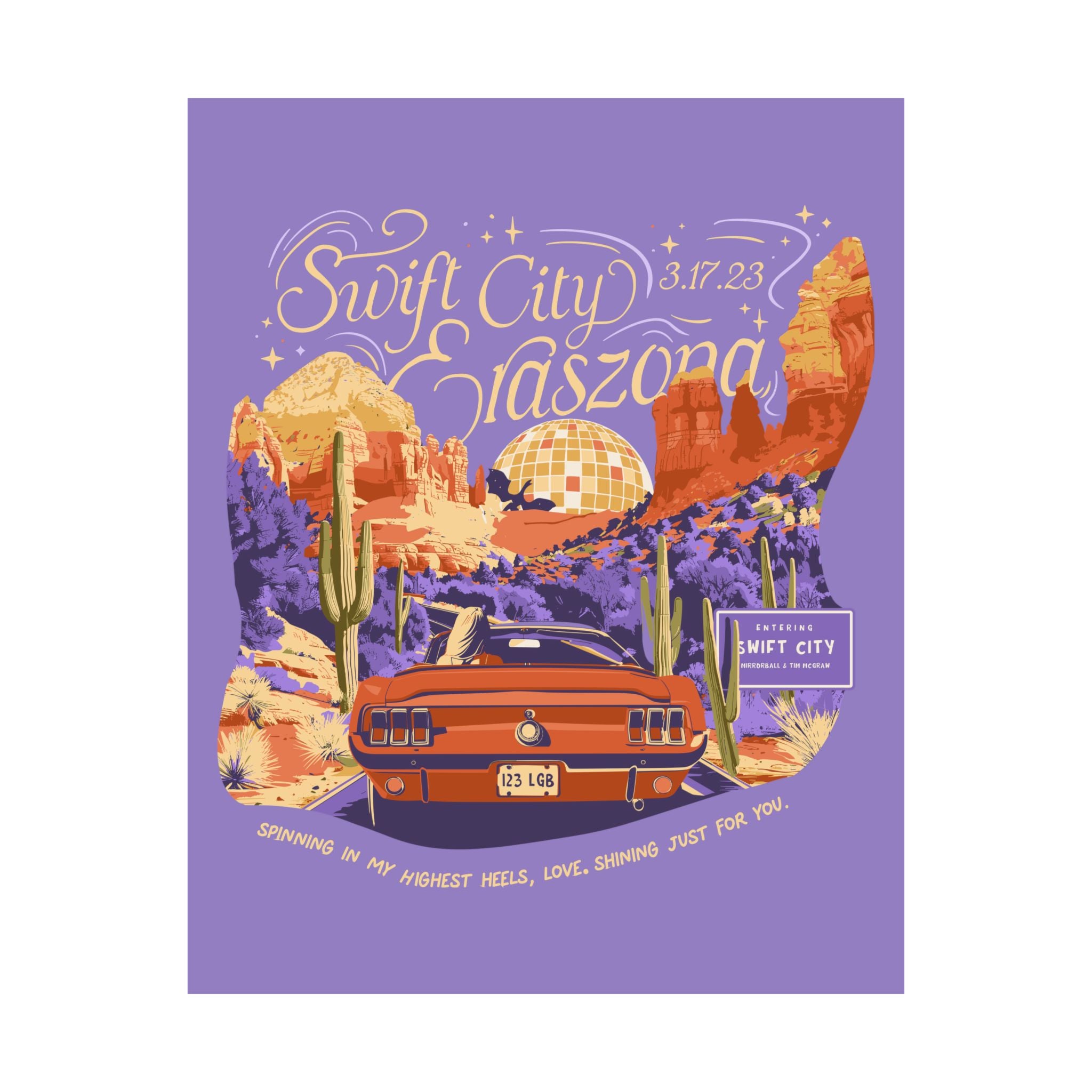Purple Night One Sedona Drive Eraszona Tour Poster