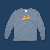 Brewed Different Hot Dog Long Sleeve Tee in Blue Jean