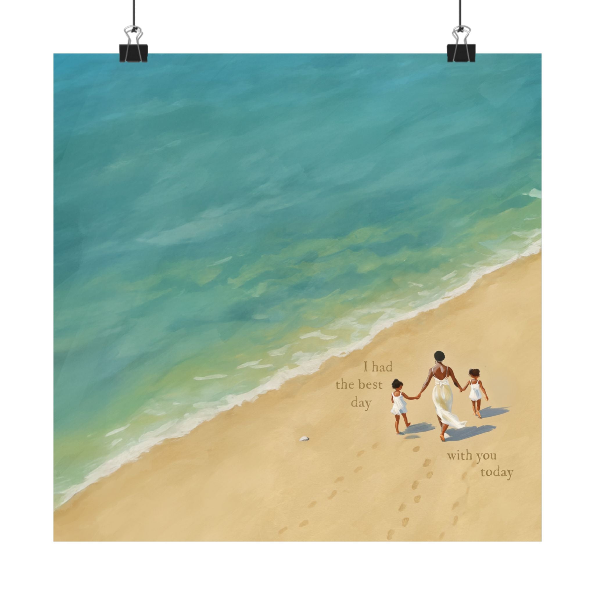 Best Day on the Beach – Black Mom & Daughters Print