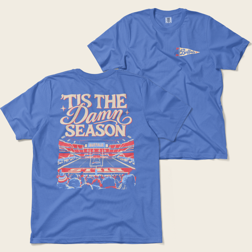 ’Tis the Damn Season Buffalo Tee in Flo Blue