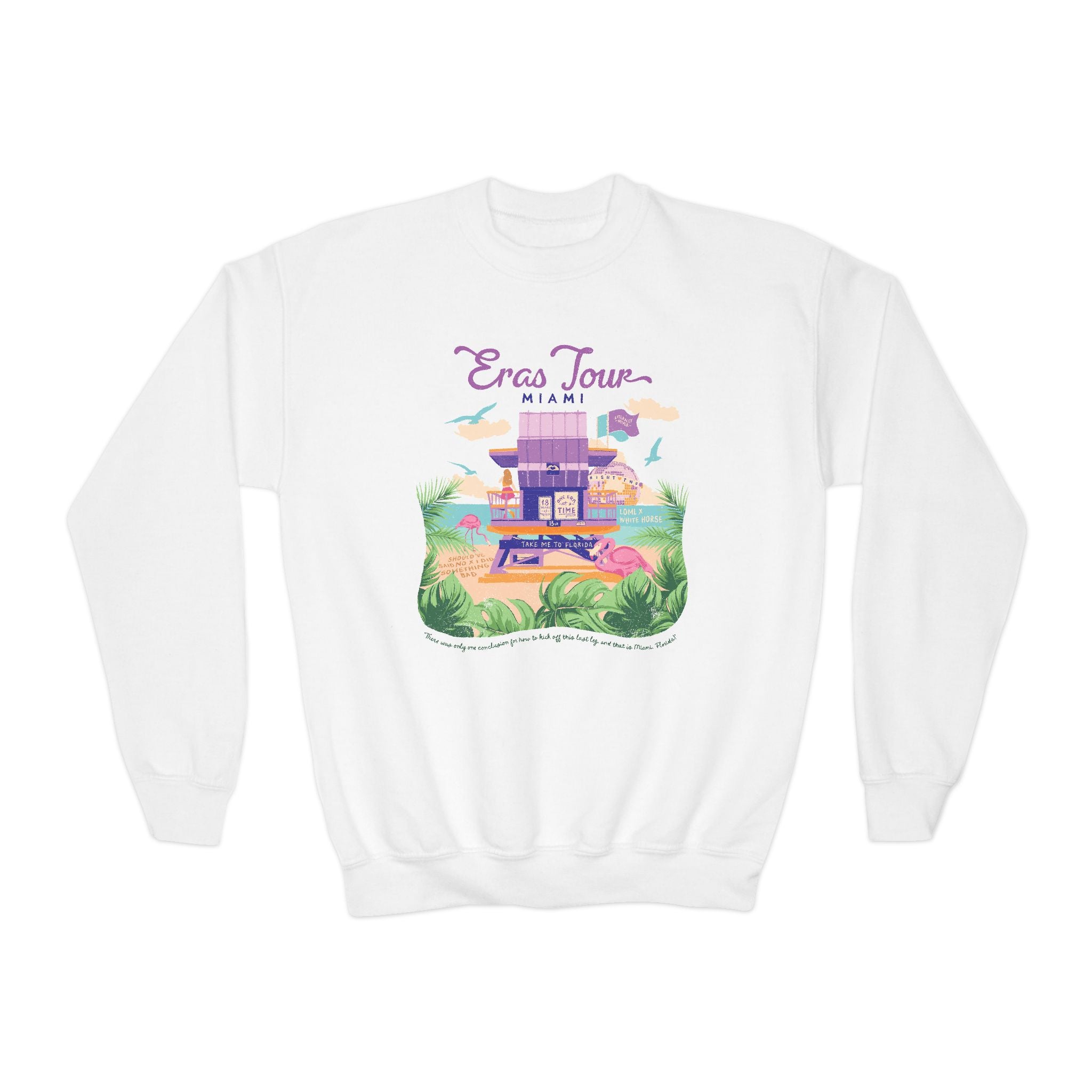 Kid's Miami Eras Night Two Lifeguard Crewneck Sweatshirt