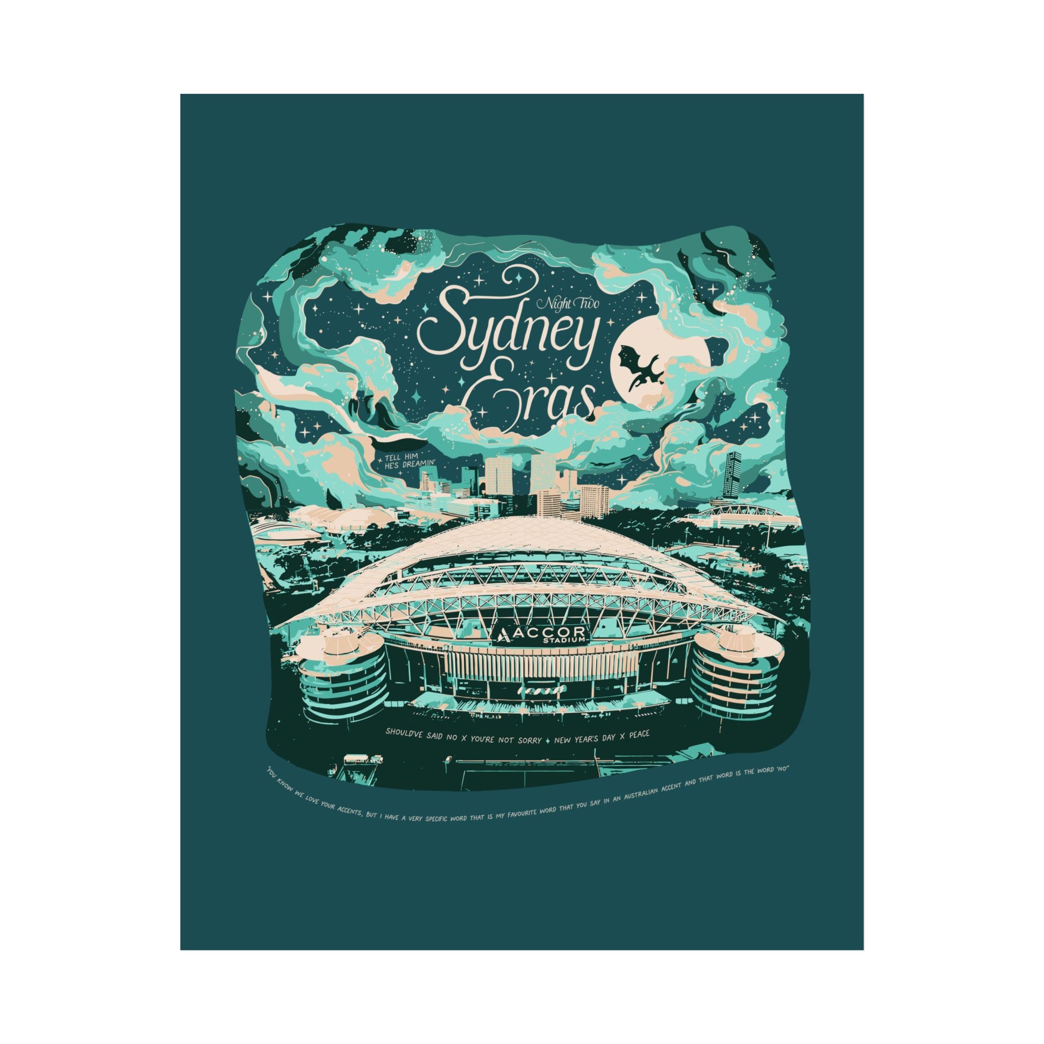 Emerald Night Two Sydney Eras Tour Poster