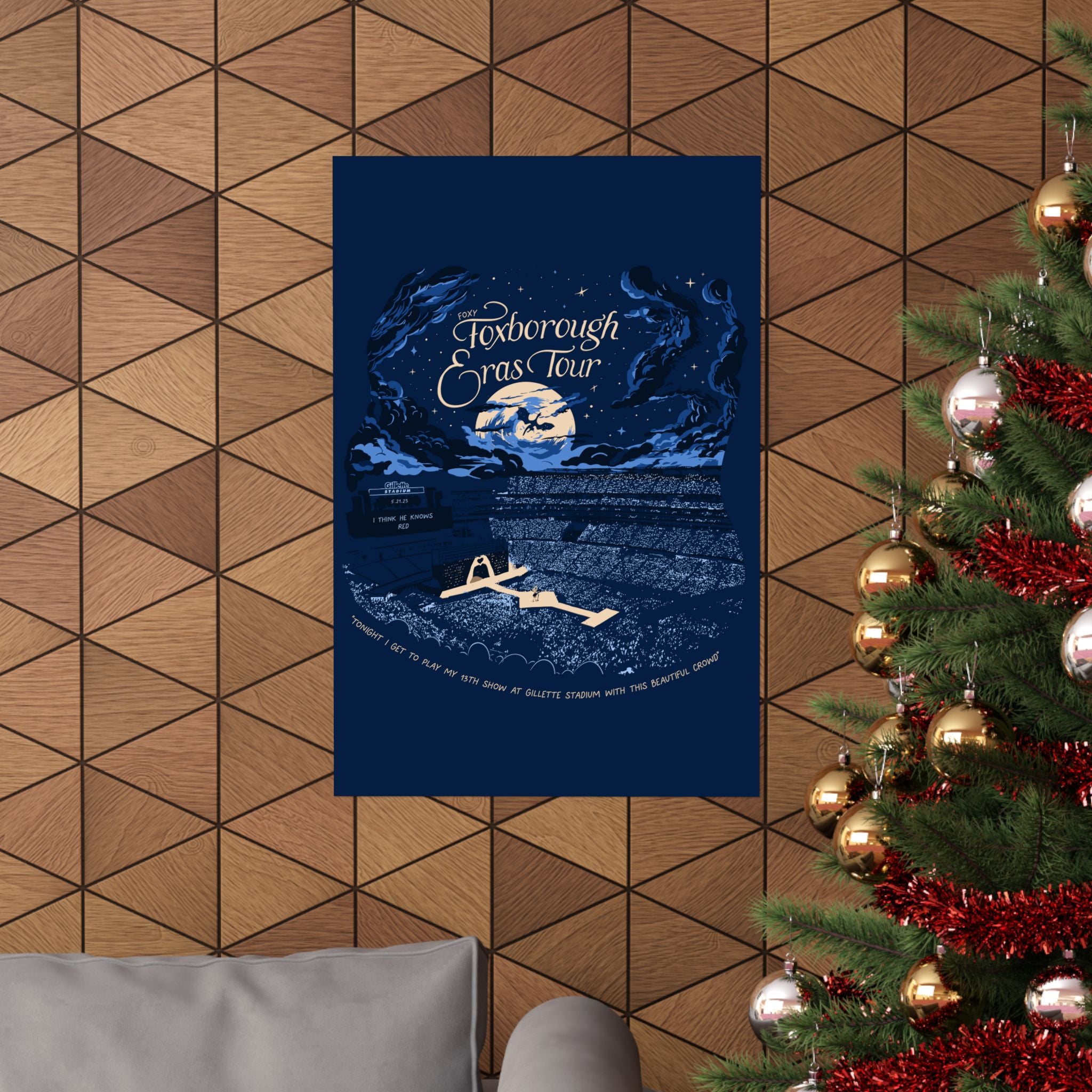 Navy Night Three Foxborough Eras Tour Gillette Stadium Poster