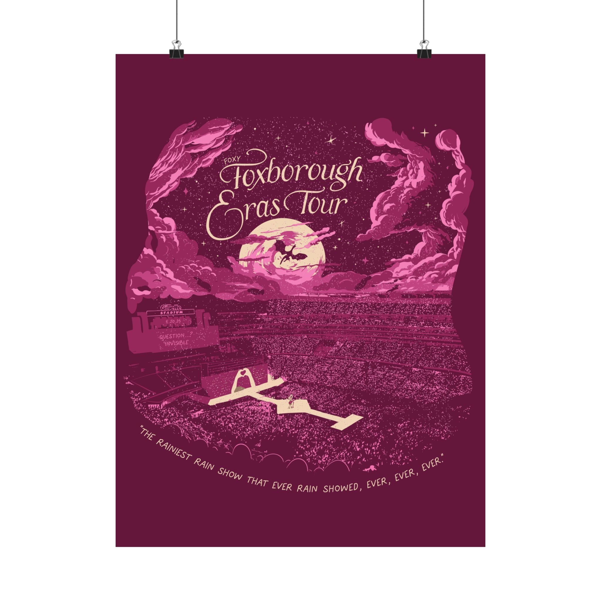 Pink Night Two Foxborough Eras Tour Gillette Stadium Poster