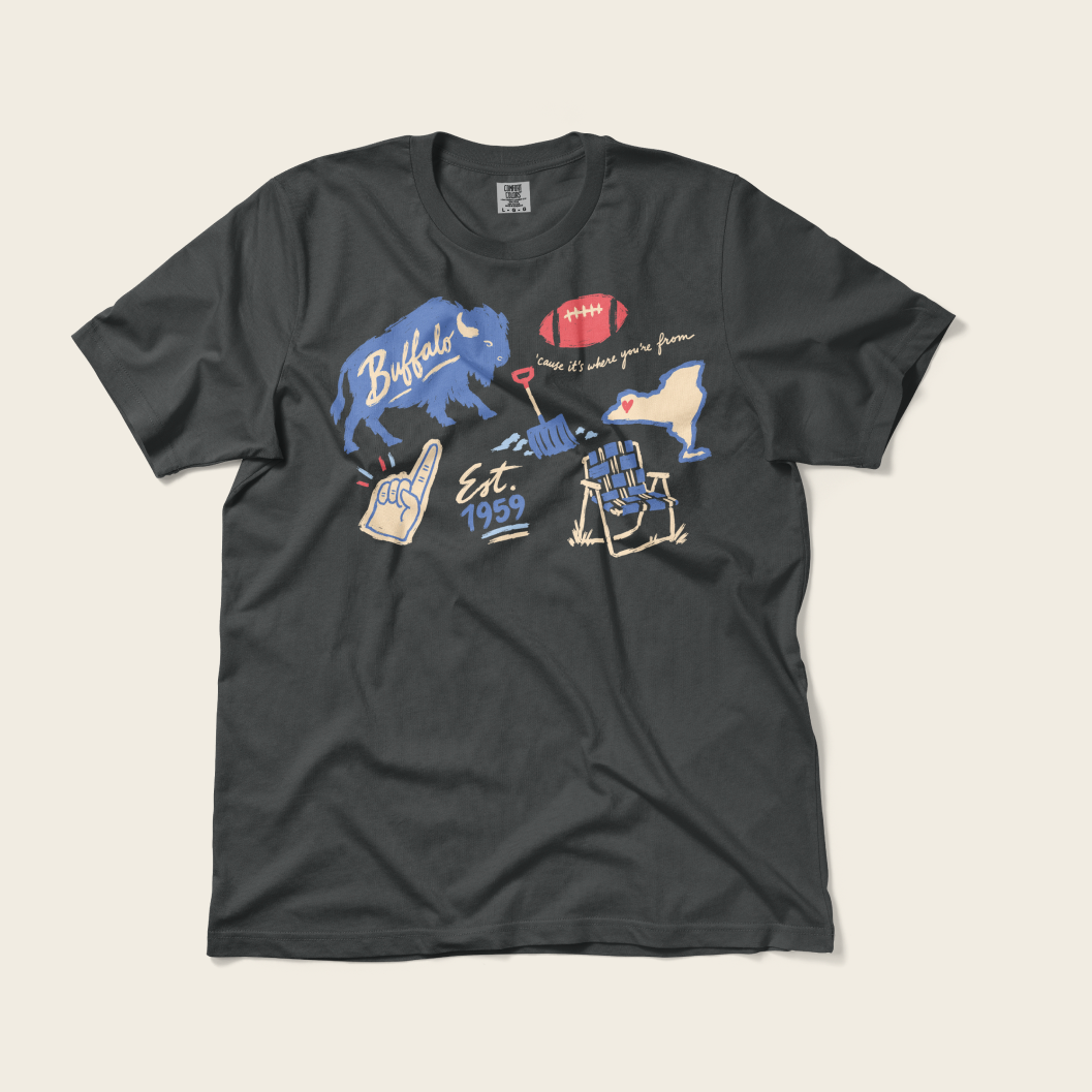Buffalo Forever Tee in Graphite