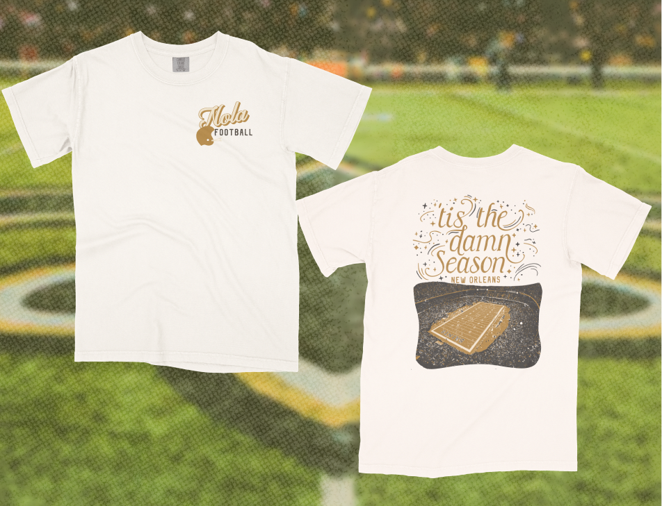 'Tis the Season New Orleans Football Caesars Superdome Tee in White