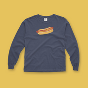 Brewed Different Hot Dog Long Sleeve Tee in Navy