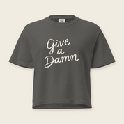 Give a Damn Boxy Tee in Pepper