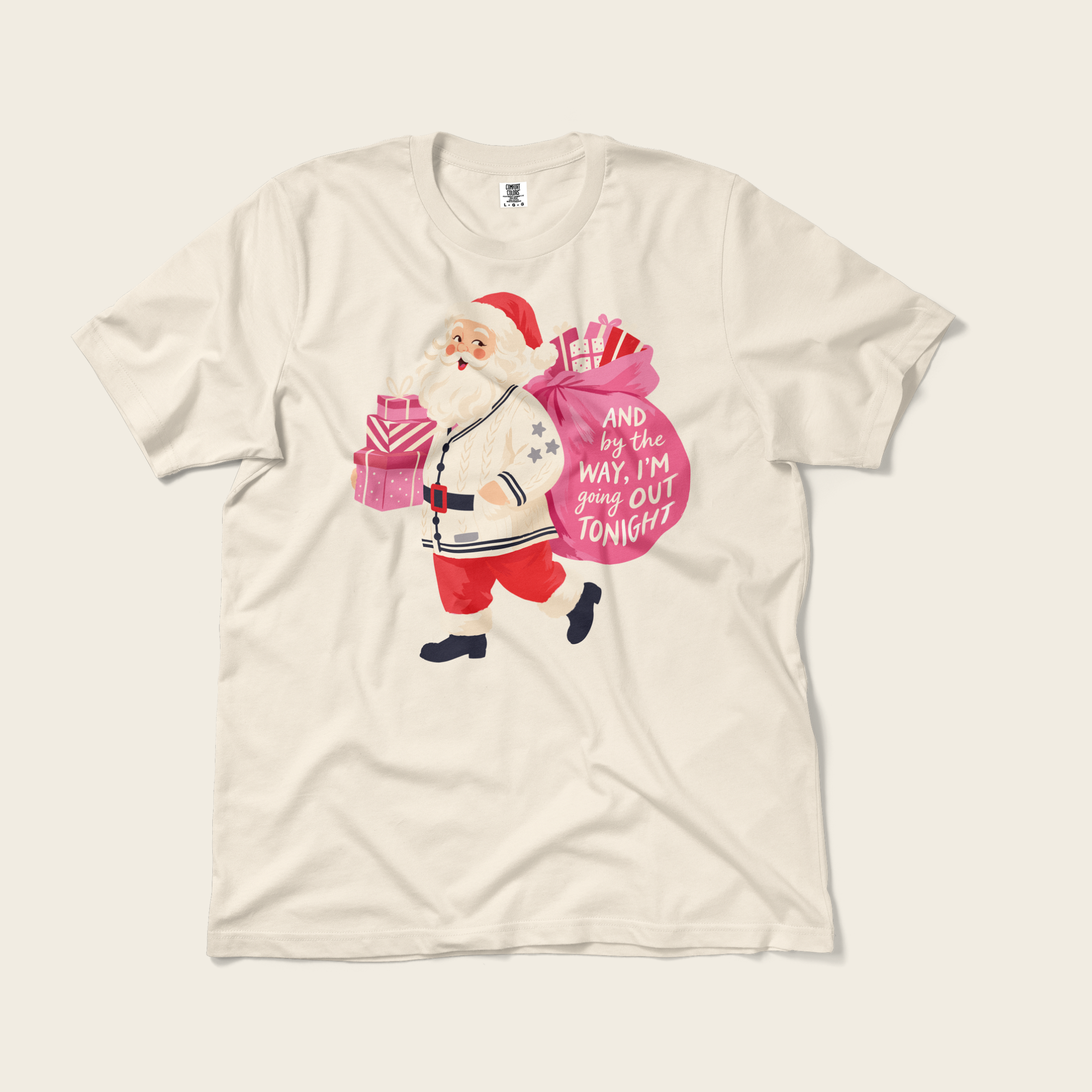 Bejeweled Santa Tee in Ivory