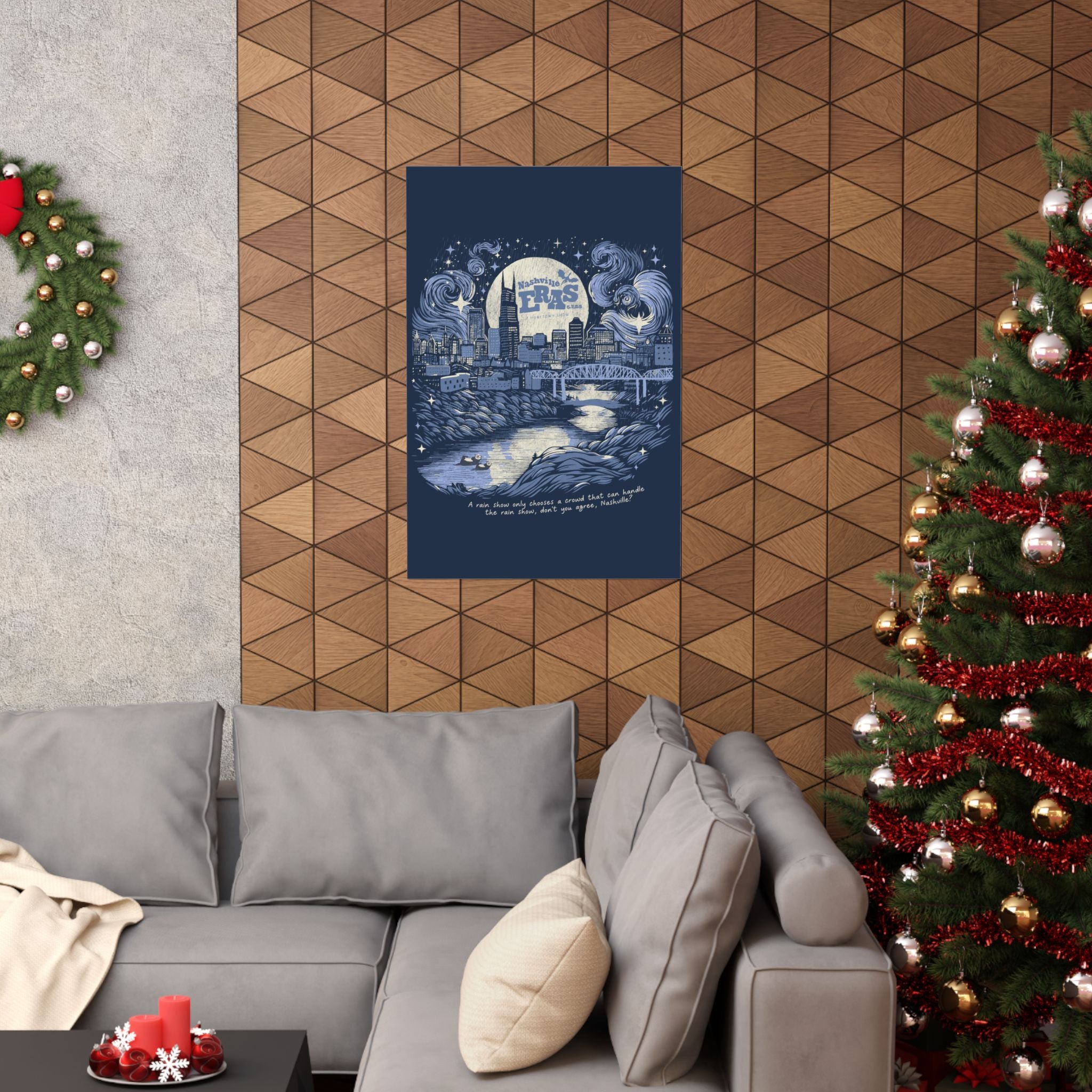 Night Three Nashville Eras Tour Skyline Navy Poster
