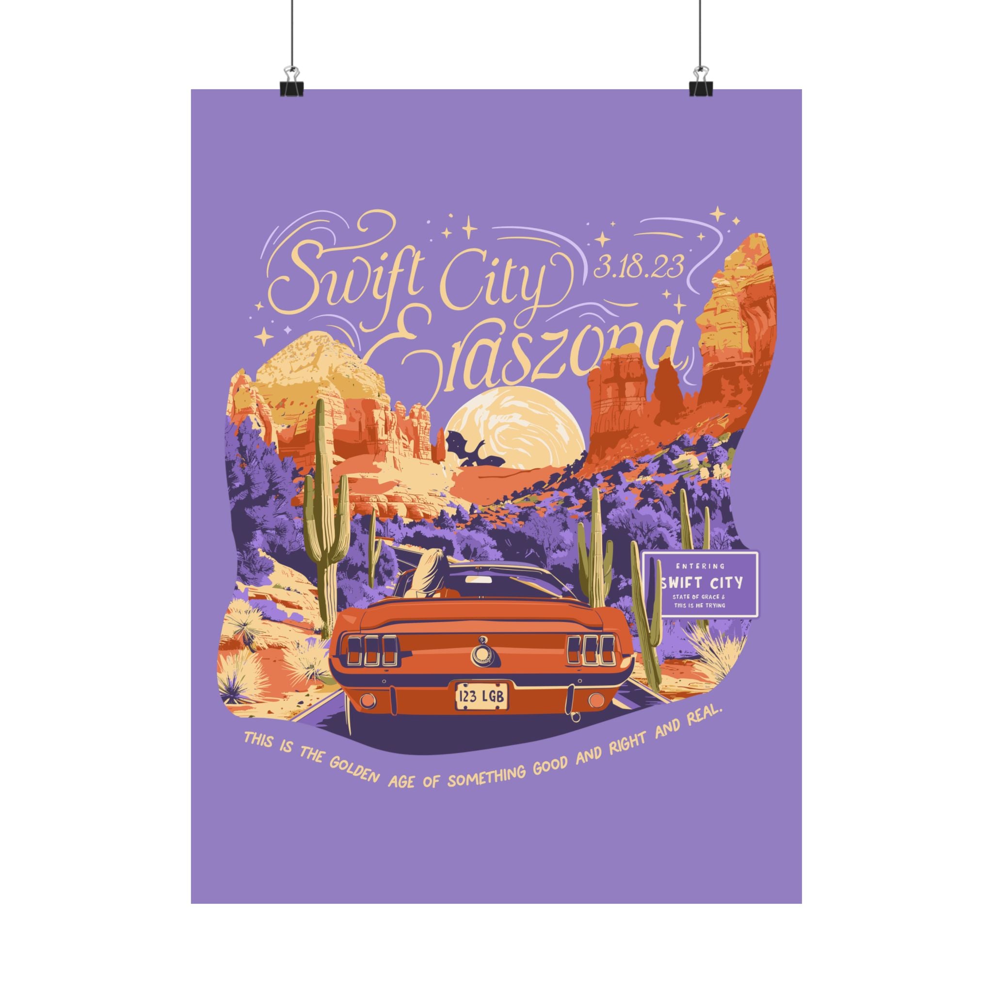 Purple Night Two Sedona Drive Eraszona Tour Poster