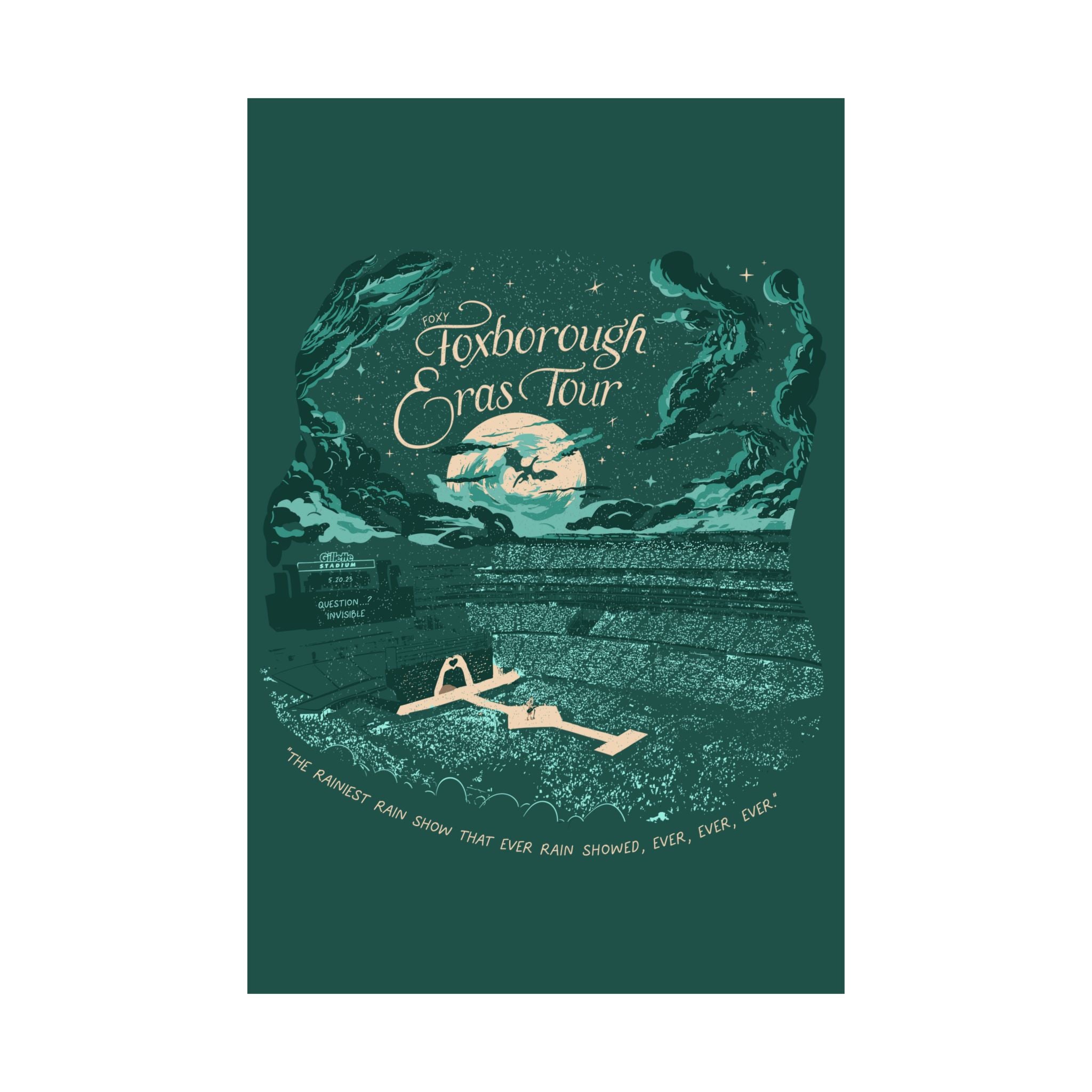 Emerald Night Two Foxborough Eras Tour Gillette Stadium Poster