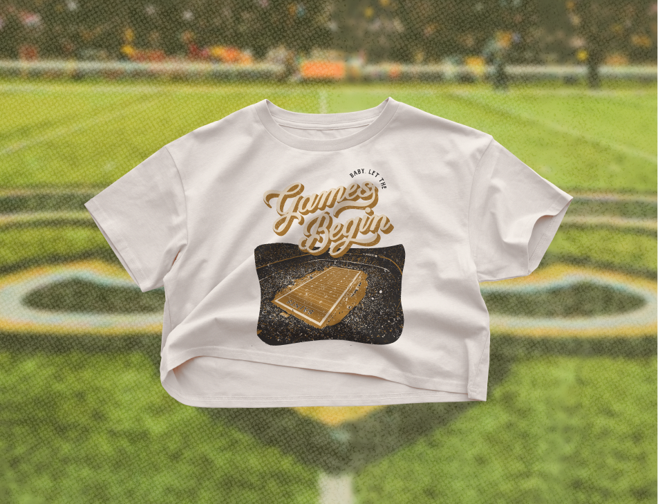 New Orleans Football Let The Games Begin Crop Tee in White