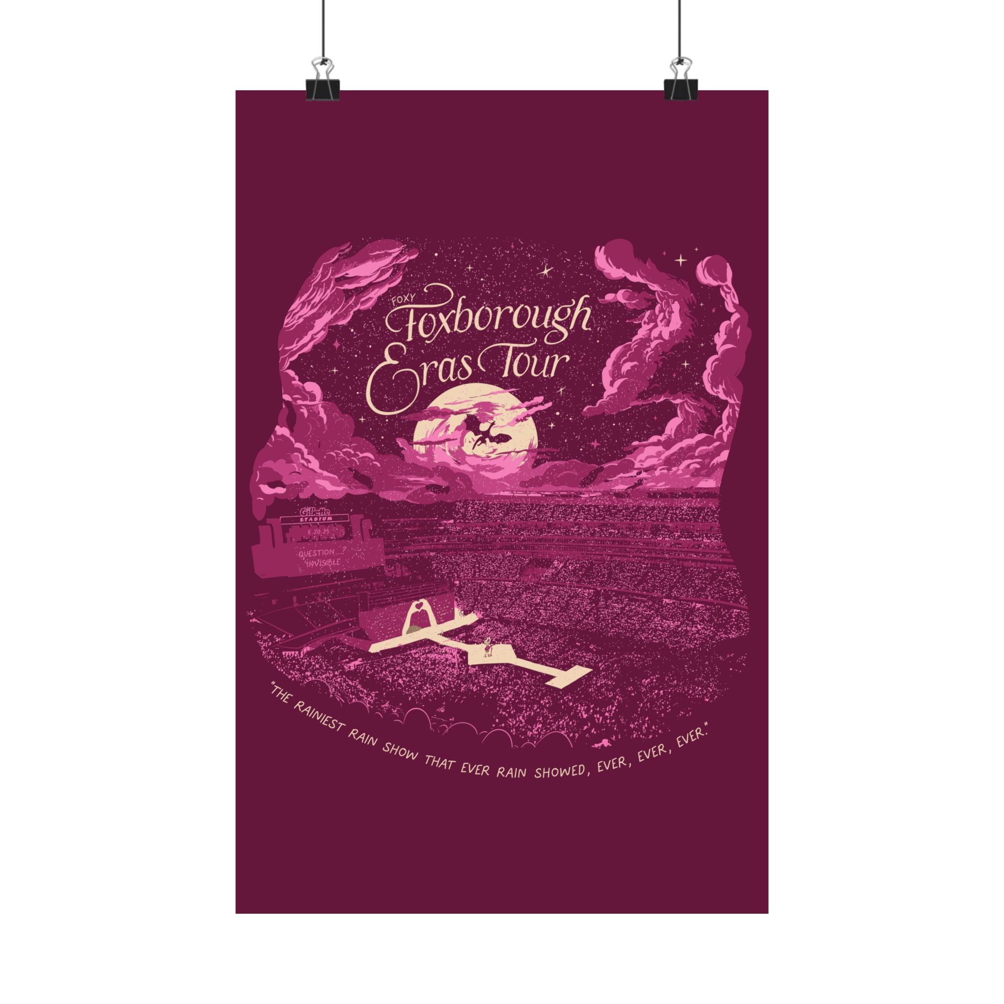 Pink Night Two Foxborough Eras Tour Gillette Stadium Poster