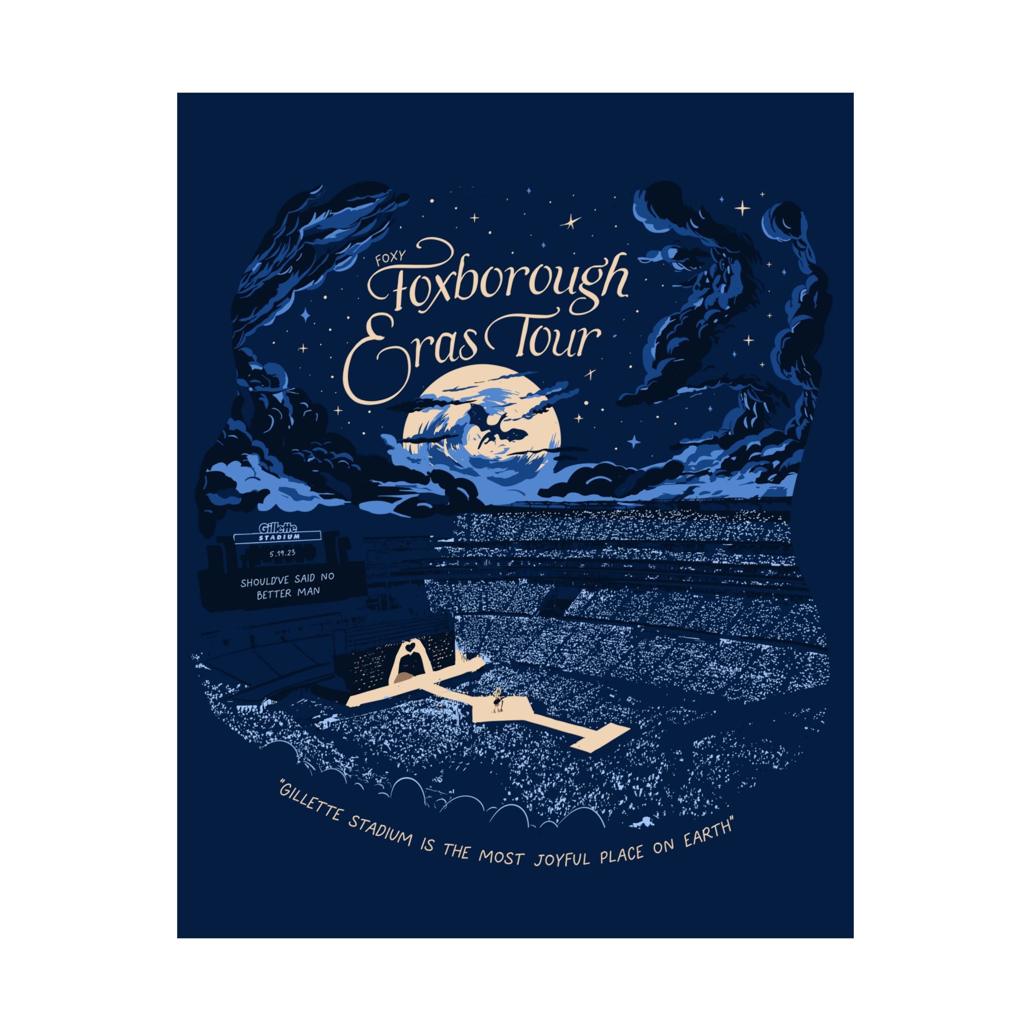 Navy Night One Foxborough Eras Tour Gillette Stadium Poster