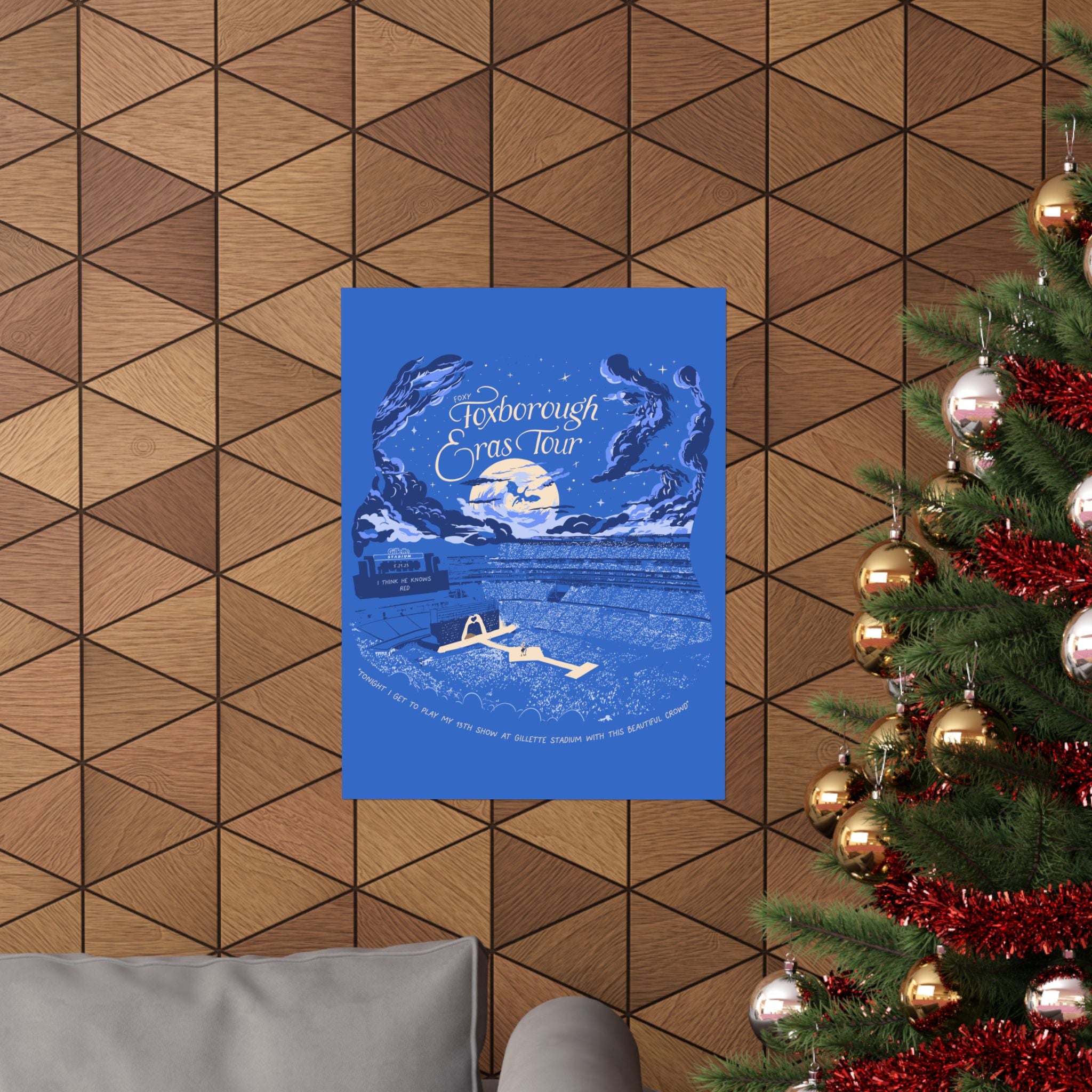 Blue Night Three Foxborough Eras Tour Gillette Stadium Poster