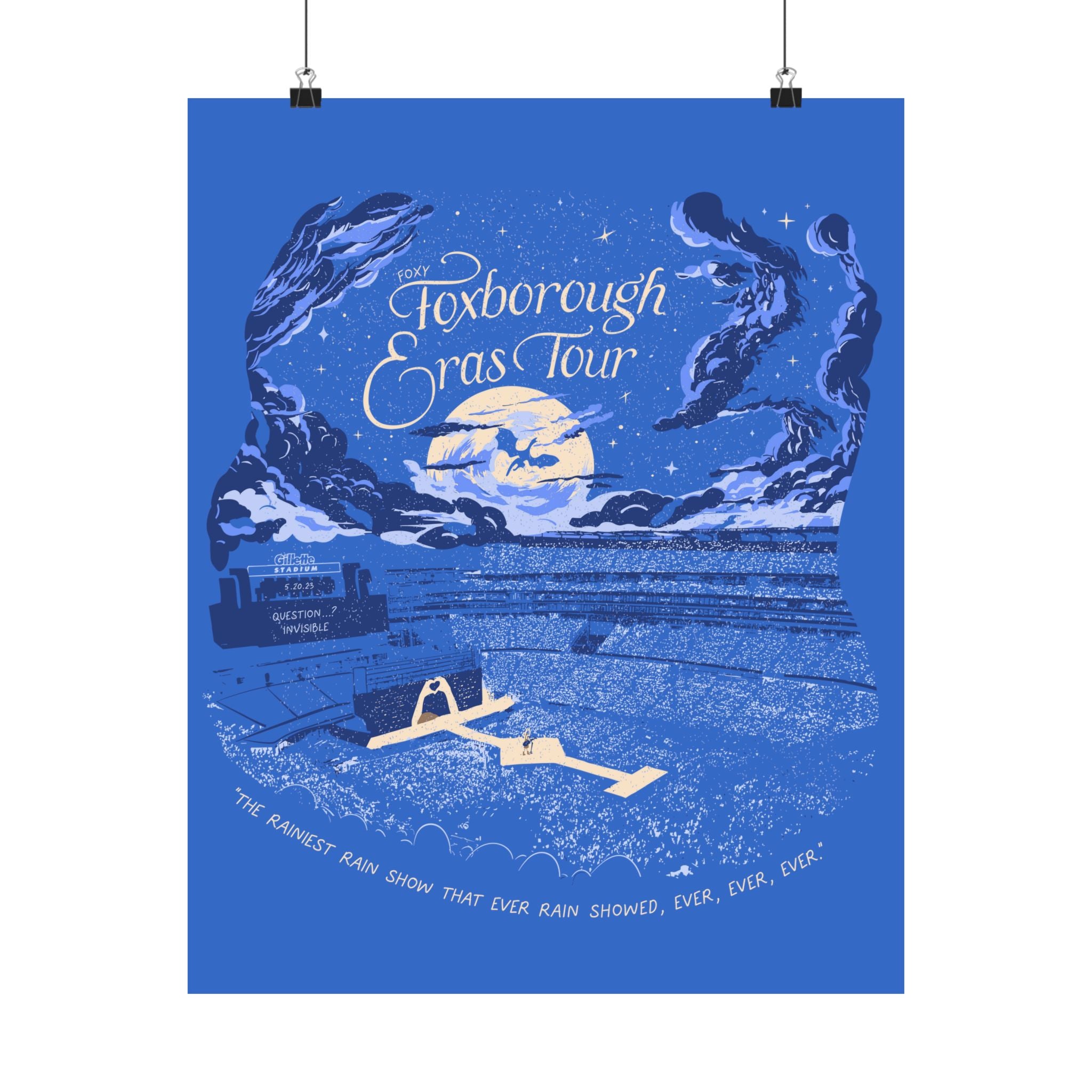 Blue Night Two Foxborough Eras Tour Gillette Stadium Poster