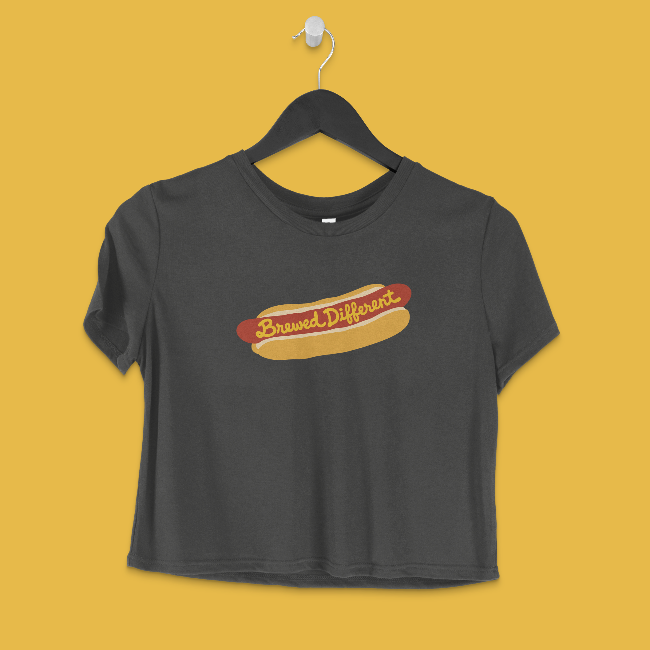 Brewed Different Hot Dog Boxy Tee in Pepper