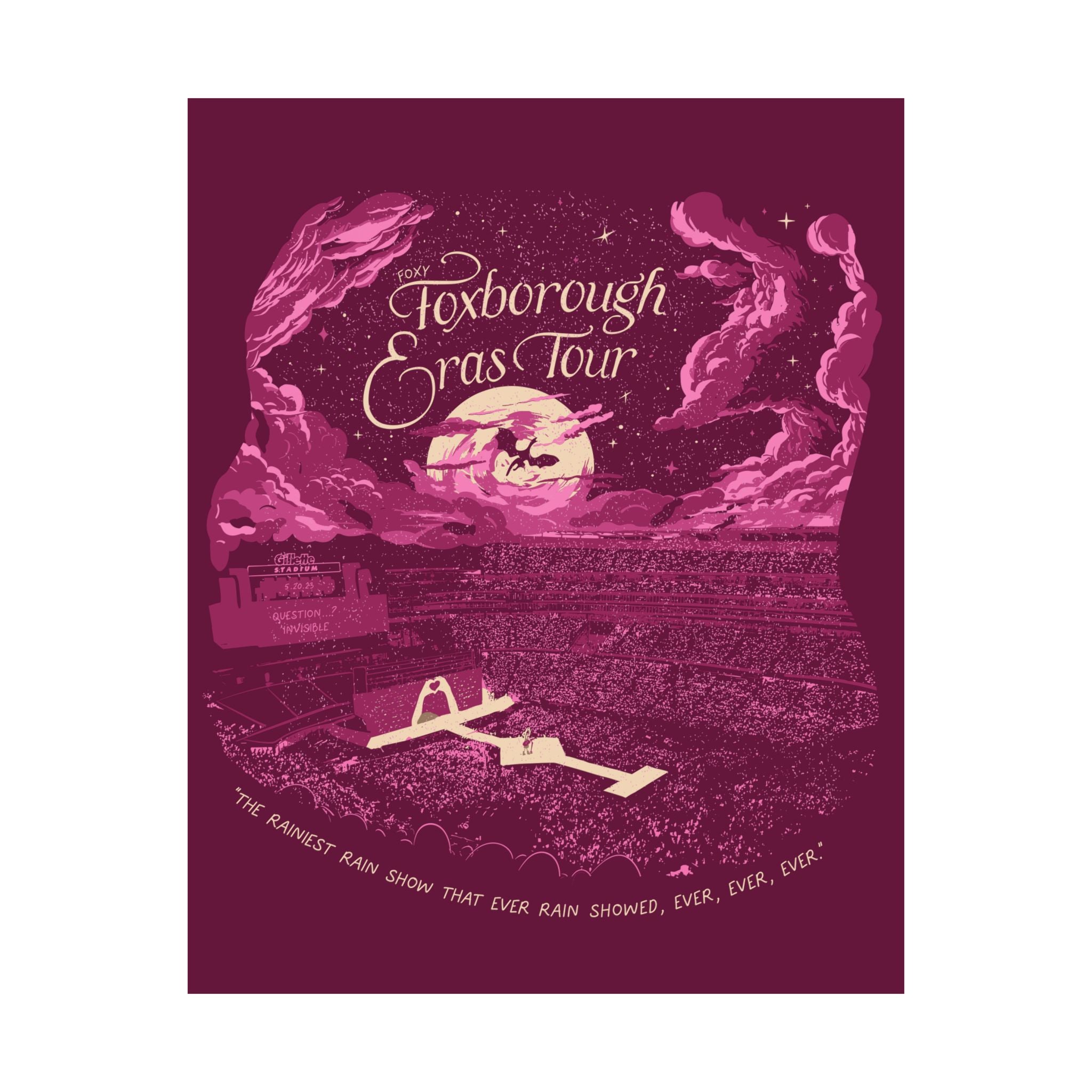 Pink Night Two Foxborough Eras Tour Gillette Stadium Poster