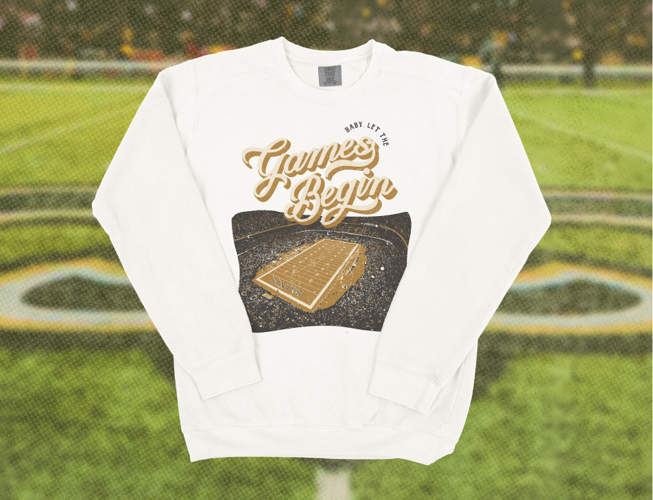 New Orleans Football Let The Games Begin Crewneck in White