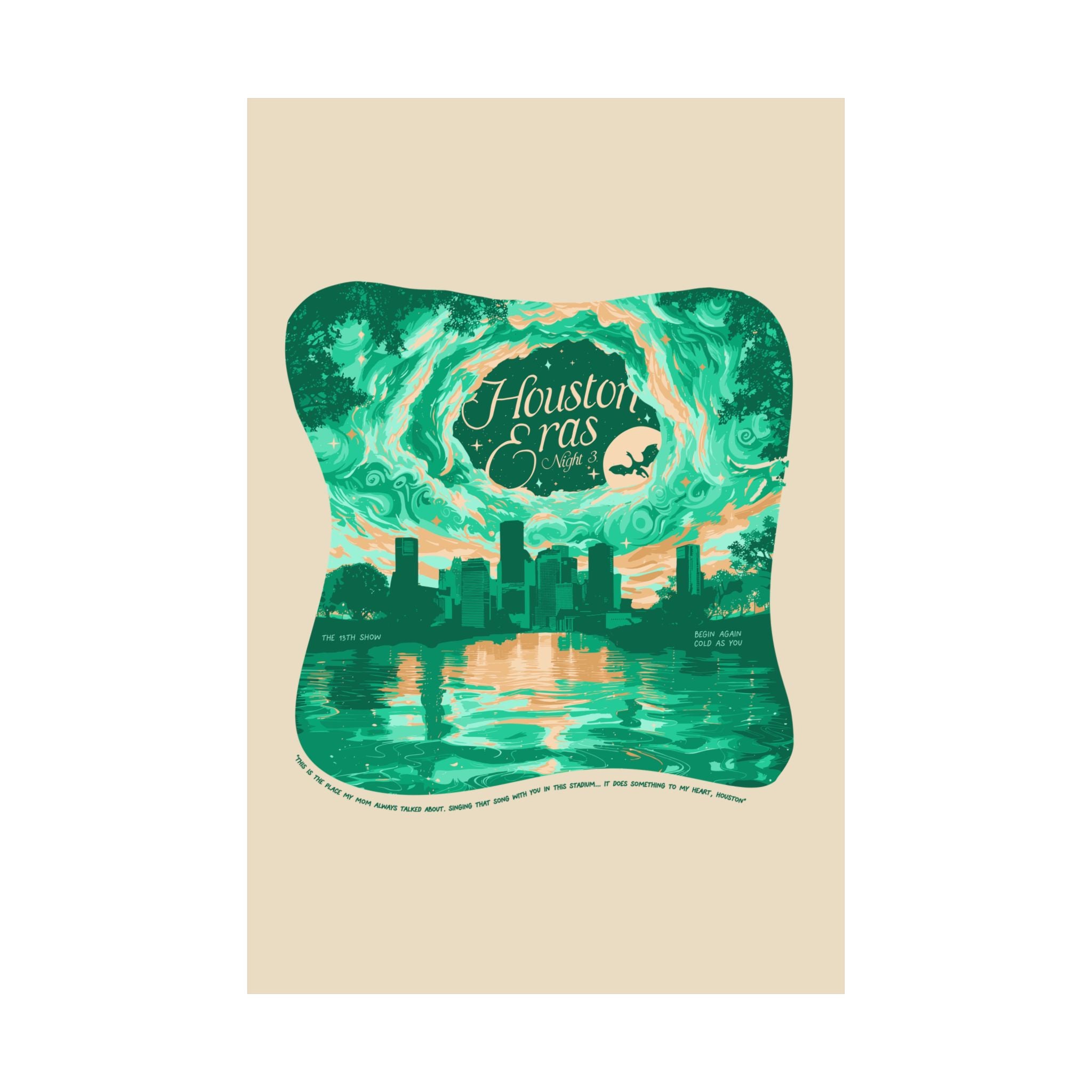 Green Surprise Song Dress Night Three Houston Eras Tour Poster