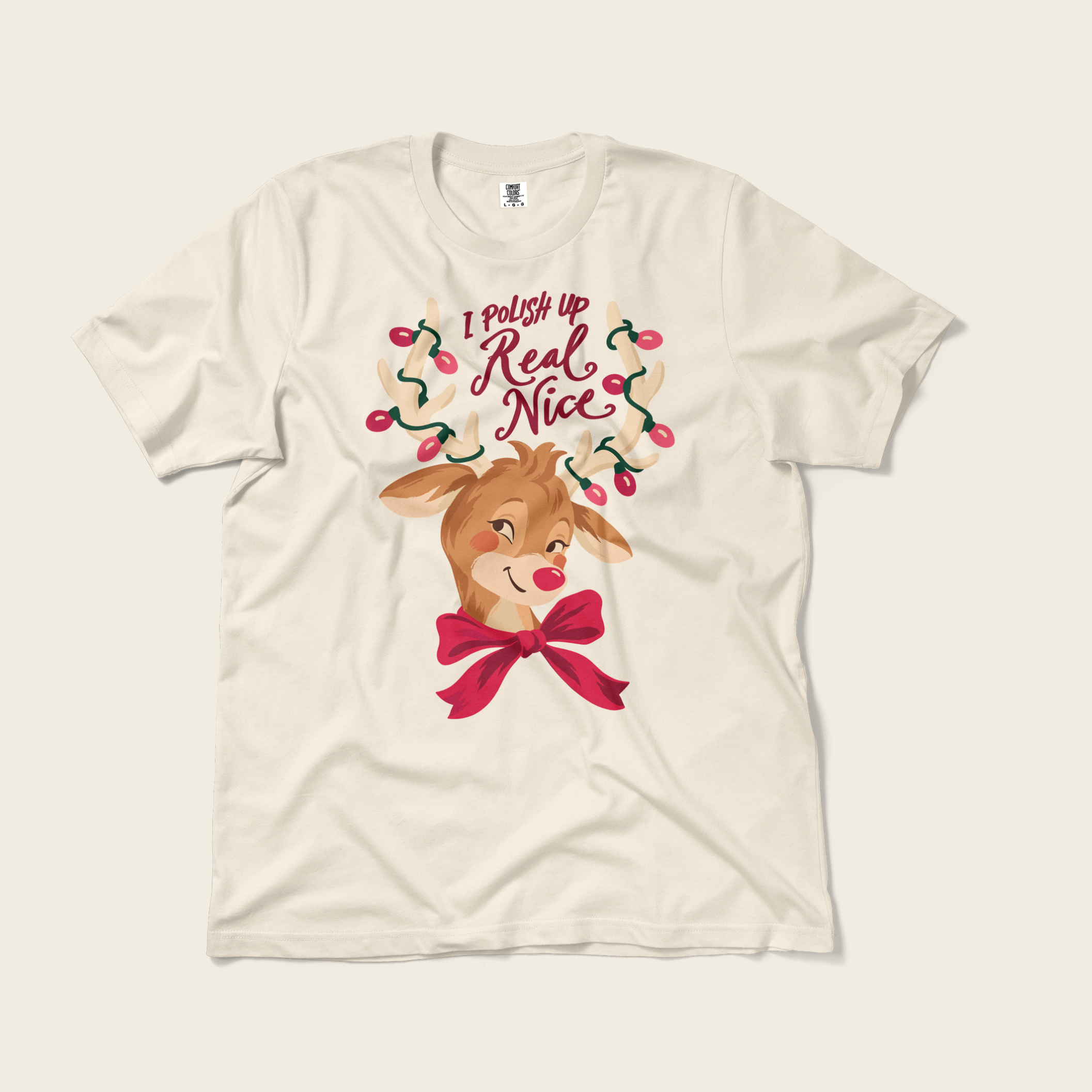 I Polish Up Real Nice Tee in Ivory