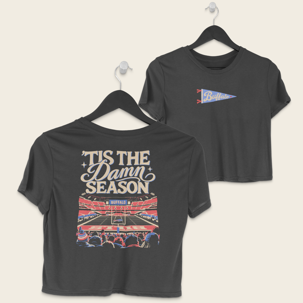 ’Tis the Damn Season Buffalo Boxy Tee in Pepper