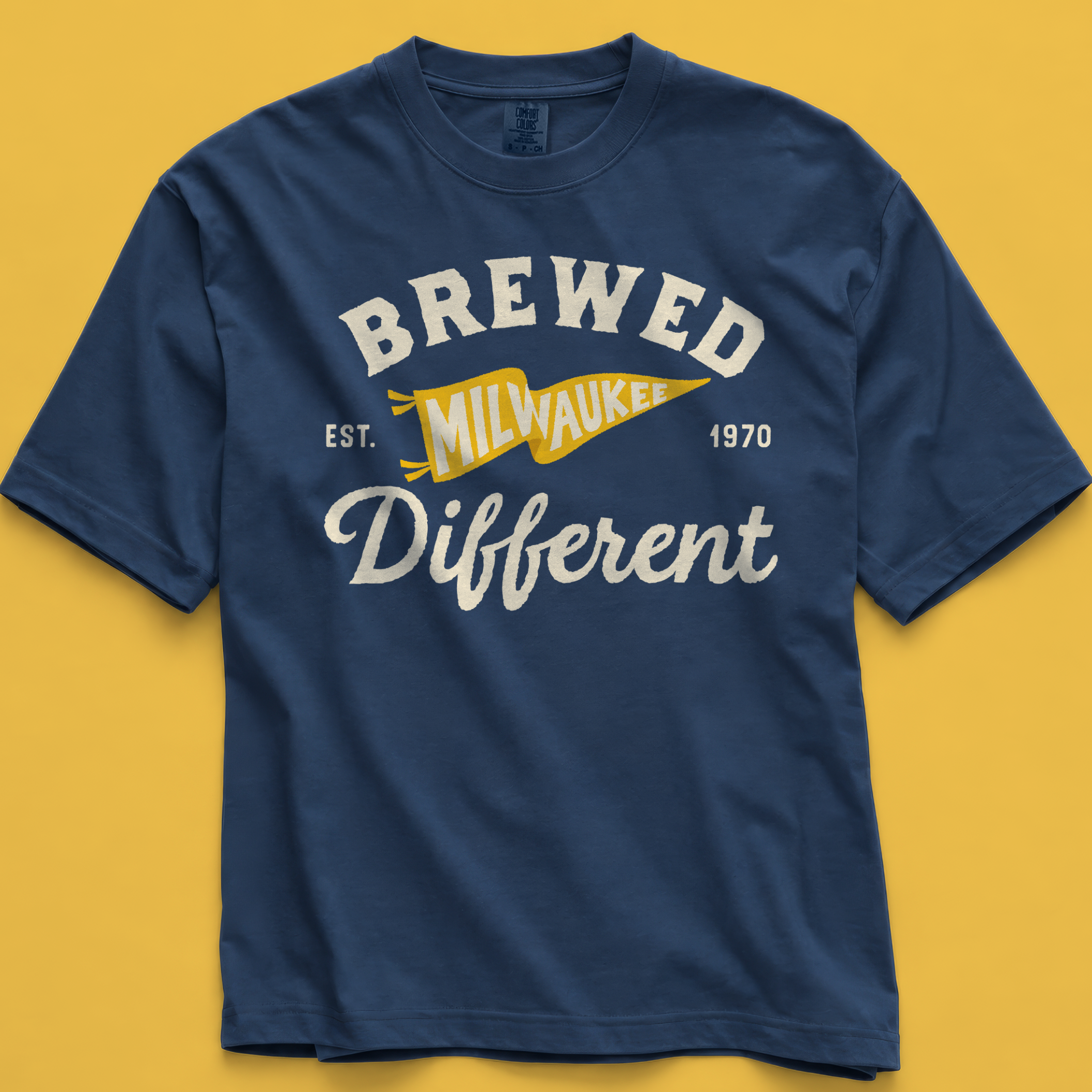 Brewed Different Milwaukee Tee in True Navy