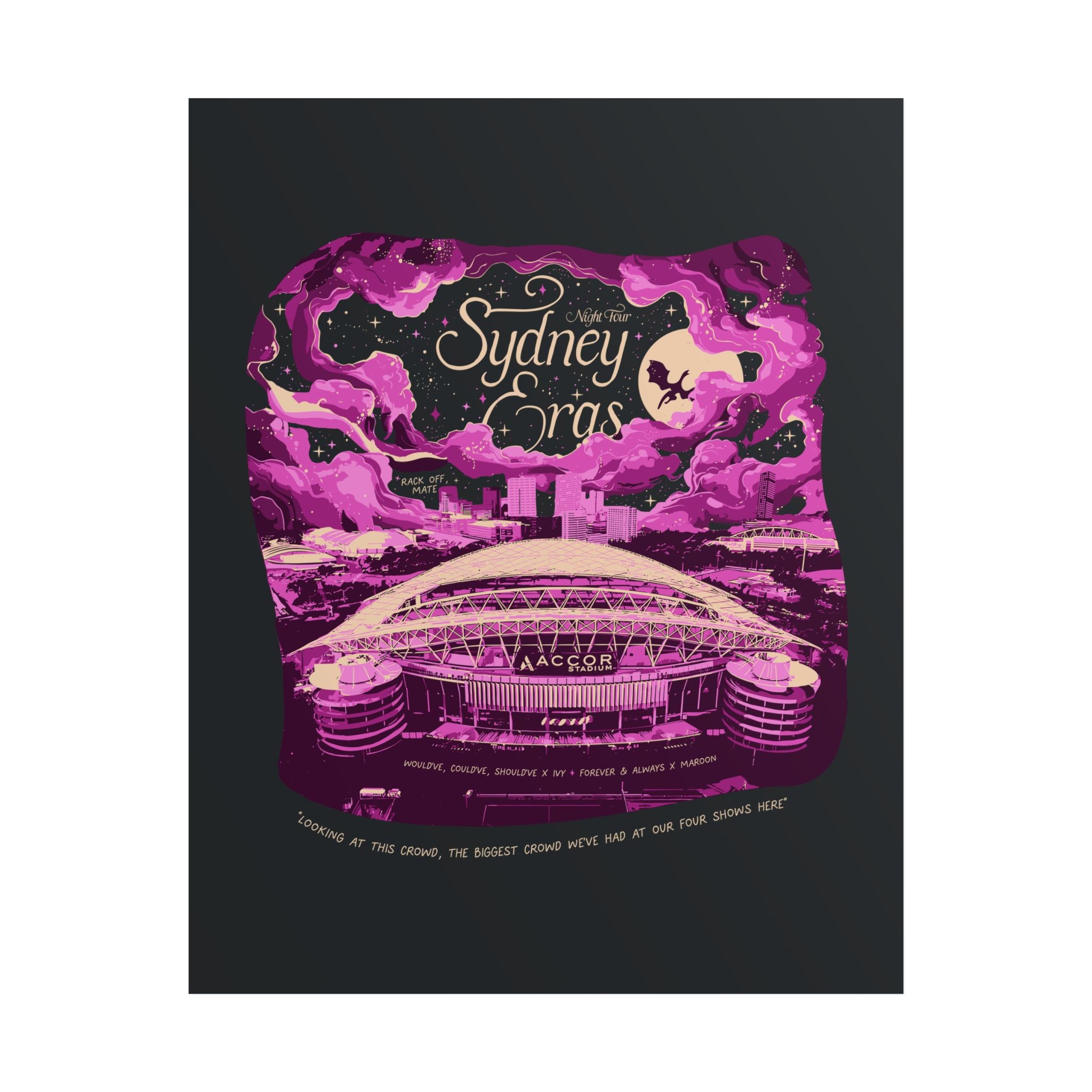 Black Night Four Sydney Eras Tour Poster