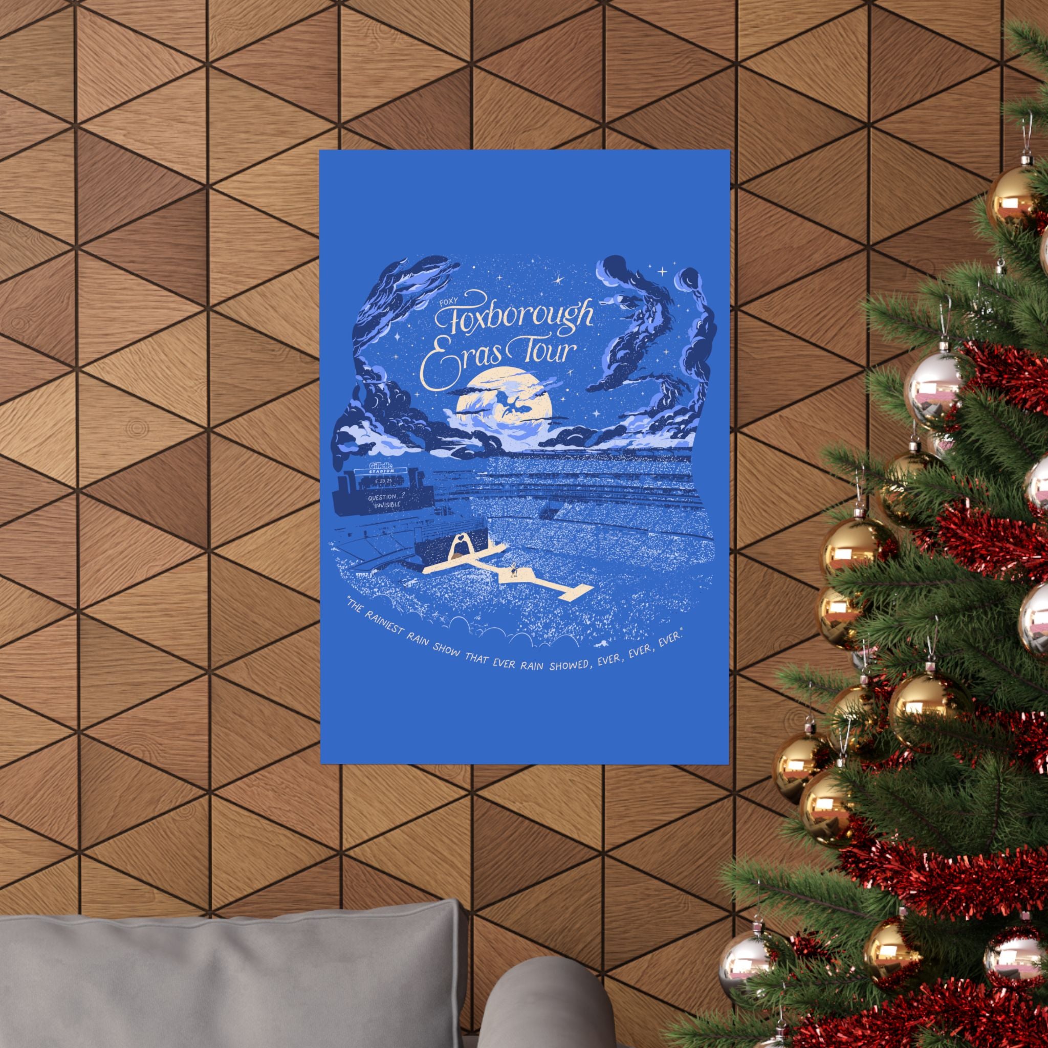 Blue Night Two Foxborough Eras Tour Gillette Stadium Poster