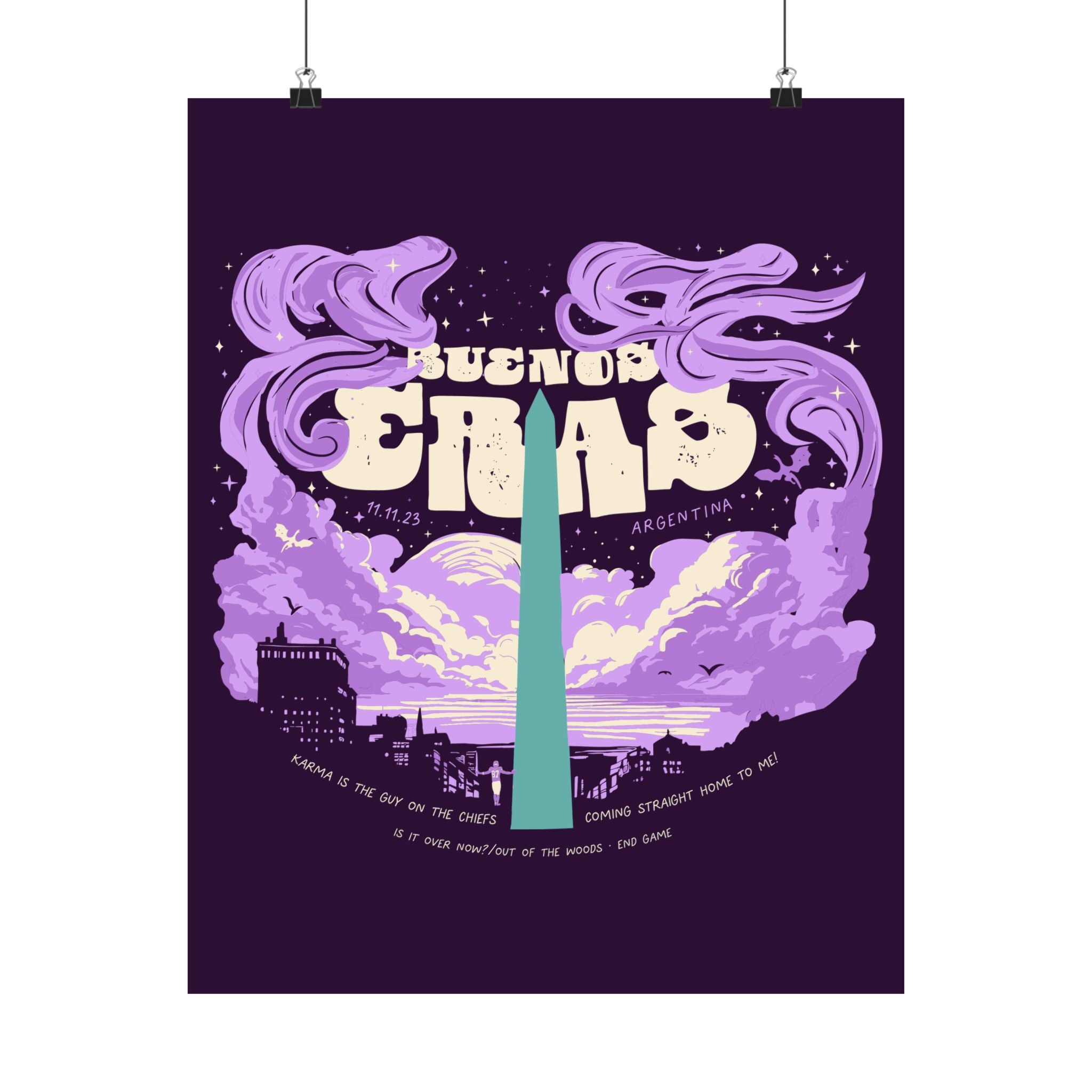 Purple Night Two Buenos Aires Eras Tour Poster