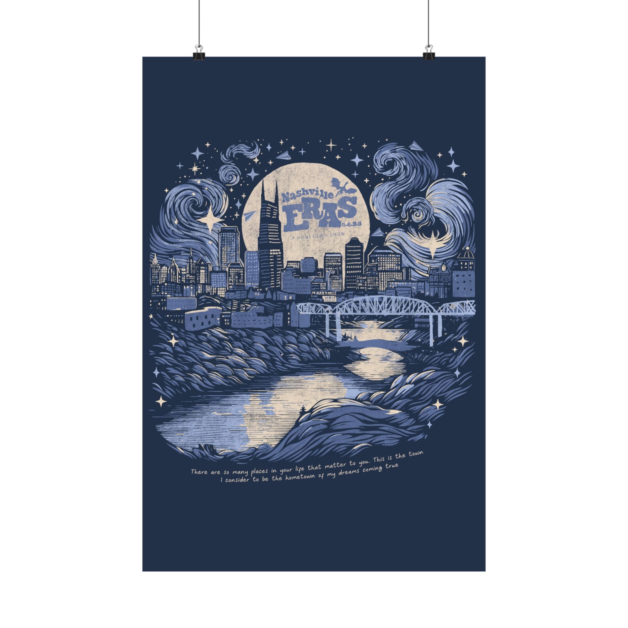 Night Two Nashville Eras Tour Skyline Navy Poster