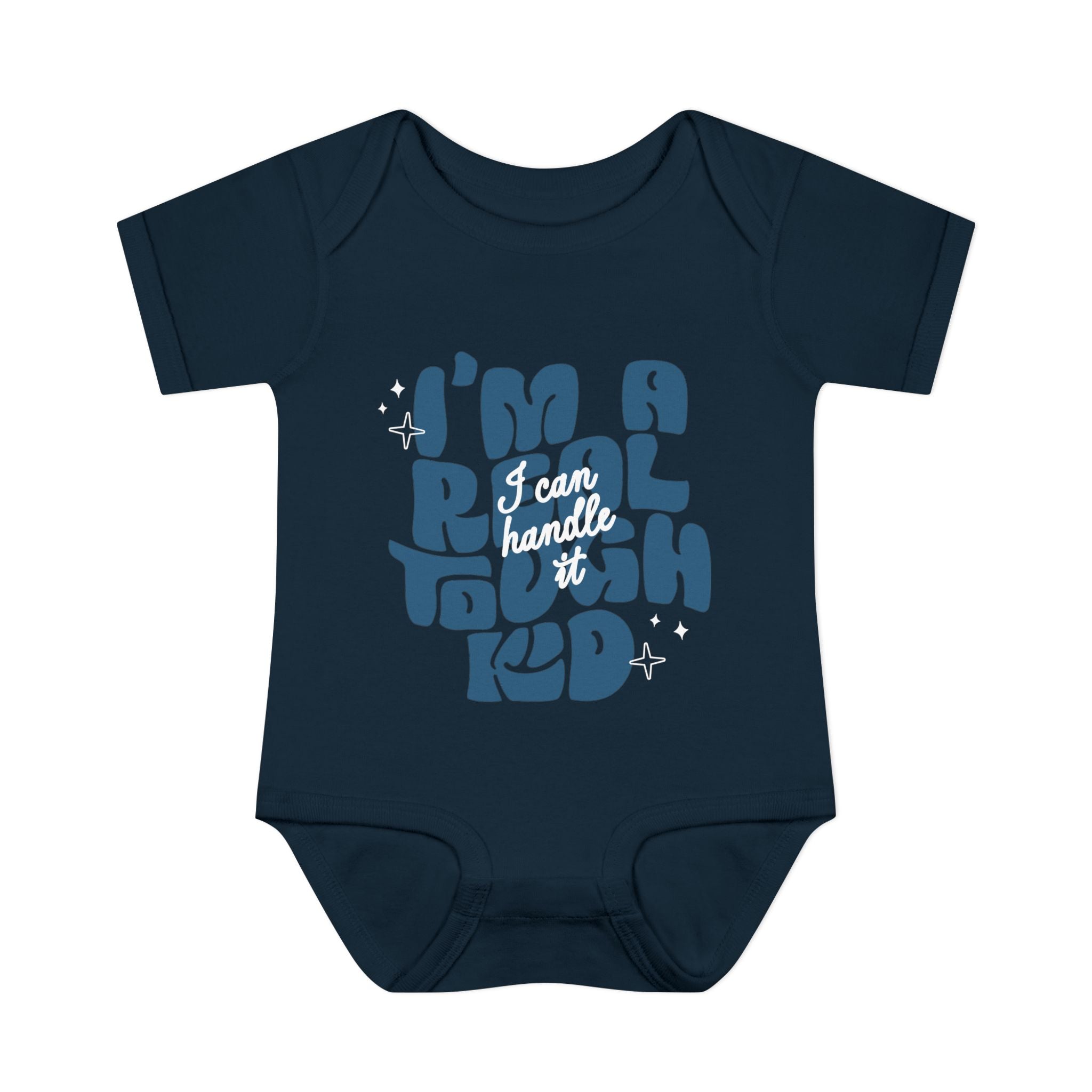I'm a Real Tough Kid Baby Rib Onesie
