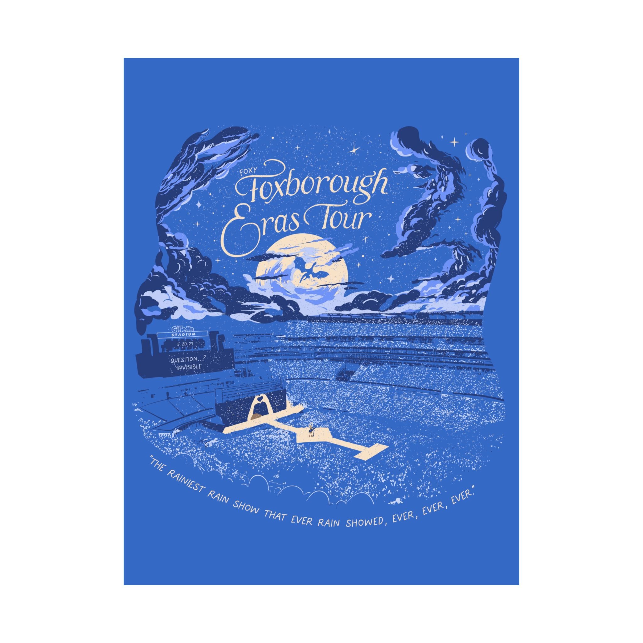 Blue Night Two Foxborough Eras Tour Gillette Stadium Poster