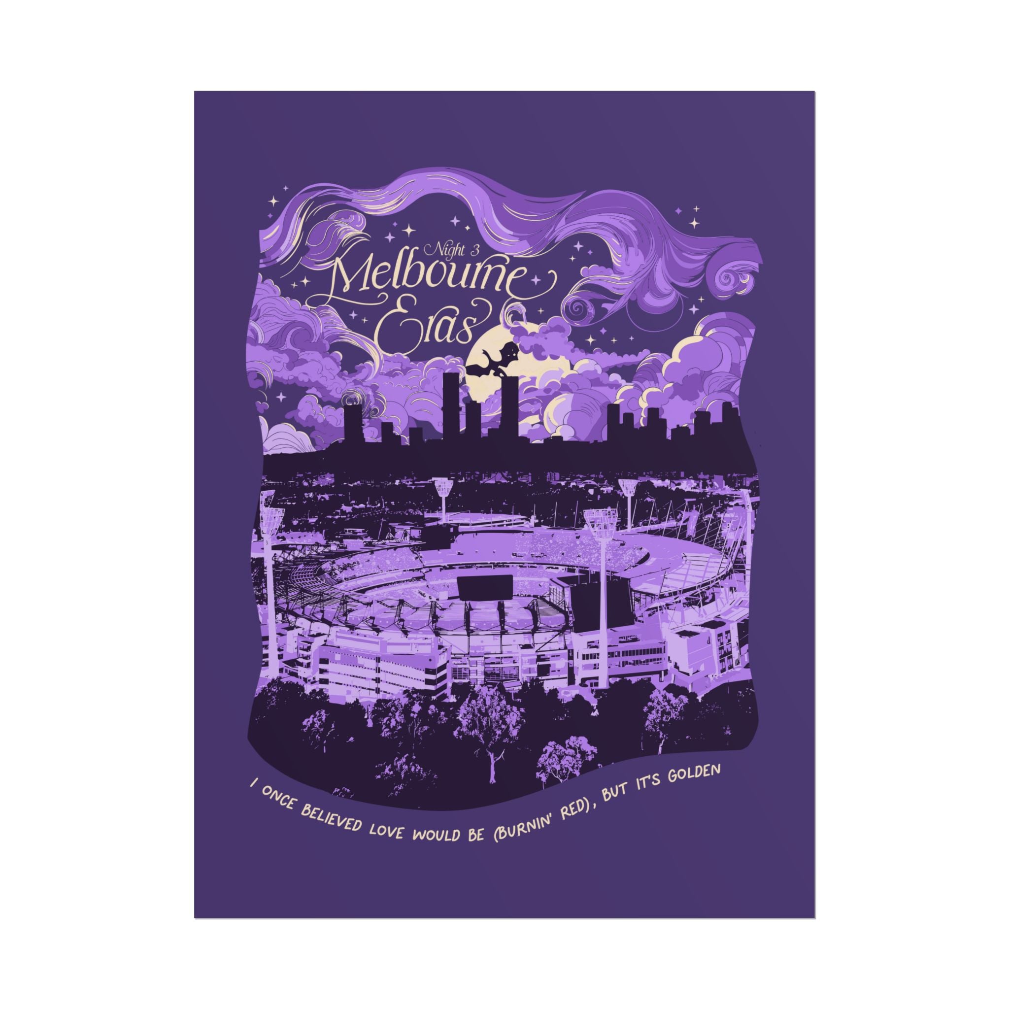 Purple Night Three Melbourne Eras Tour Poster