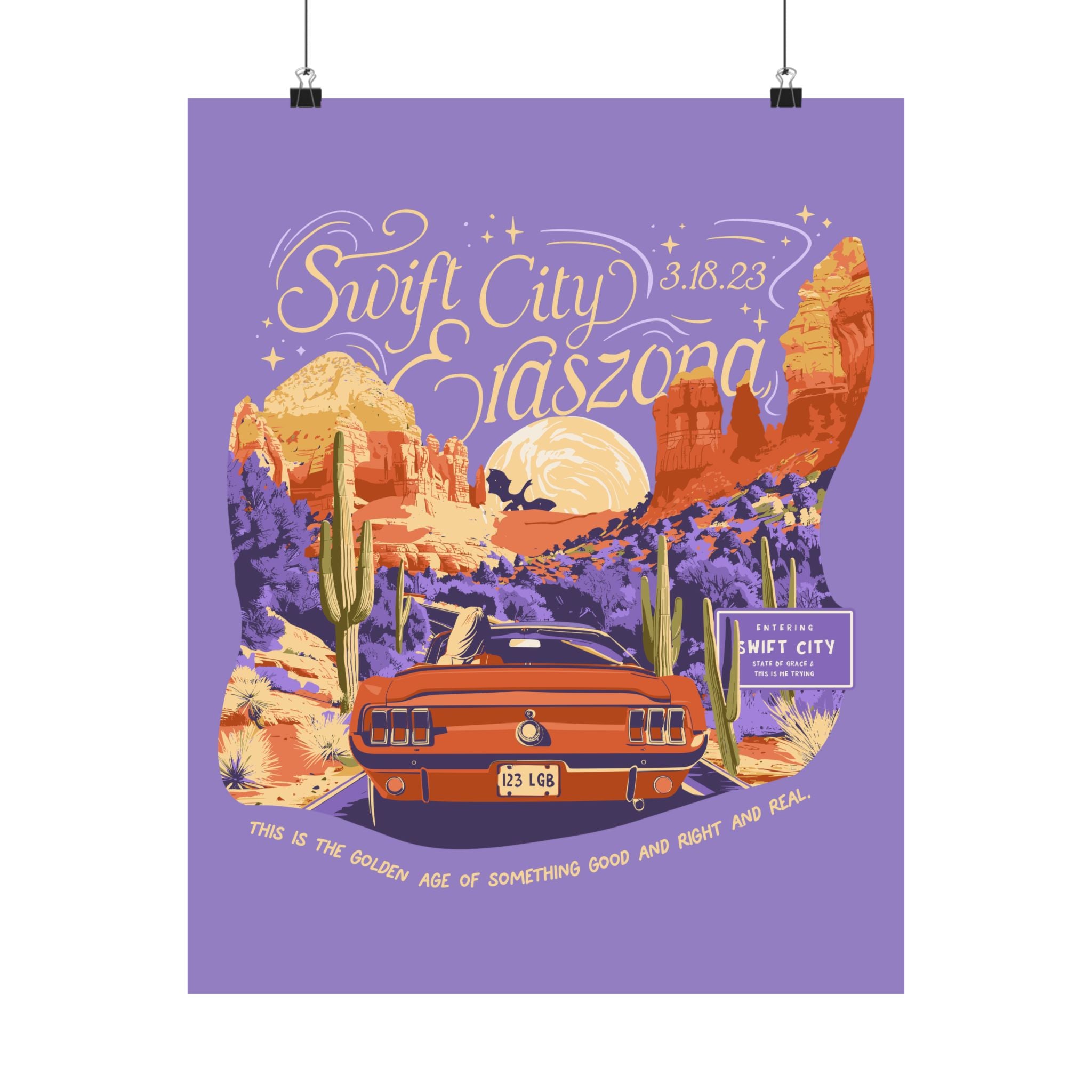 Purple Night Two Sedona Drive Eraszona Tour Poster