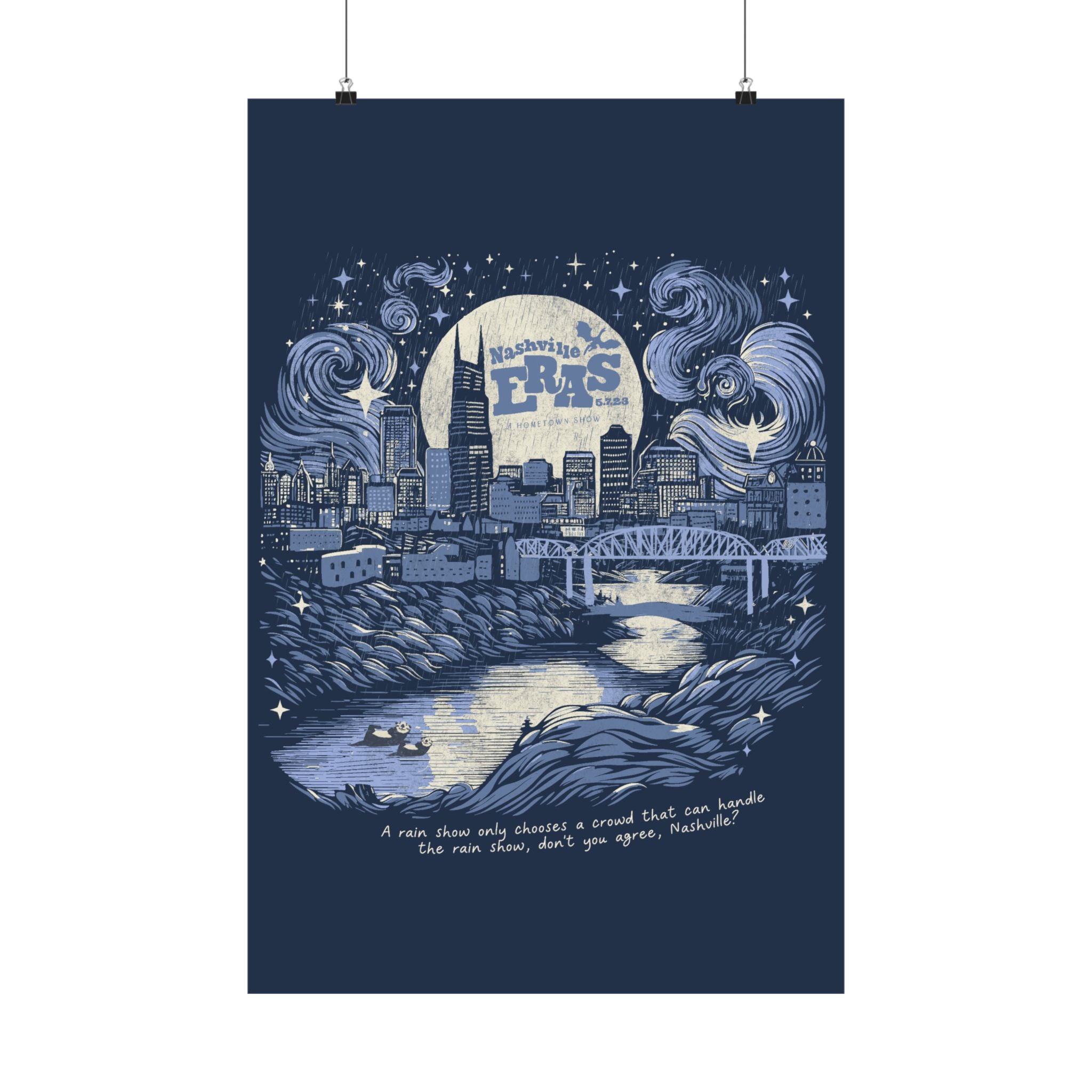Night Three Nashville Eras Tour Skyline Navy Poster