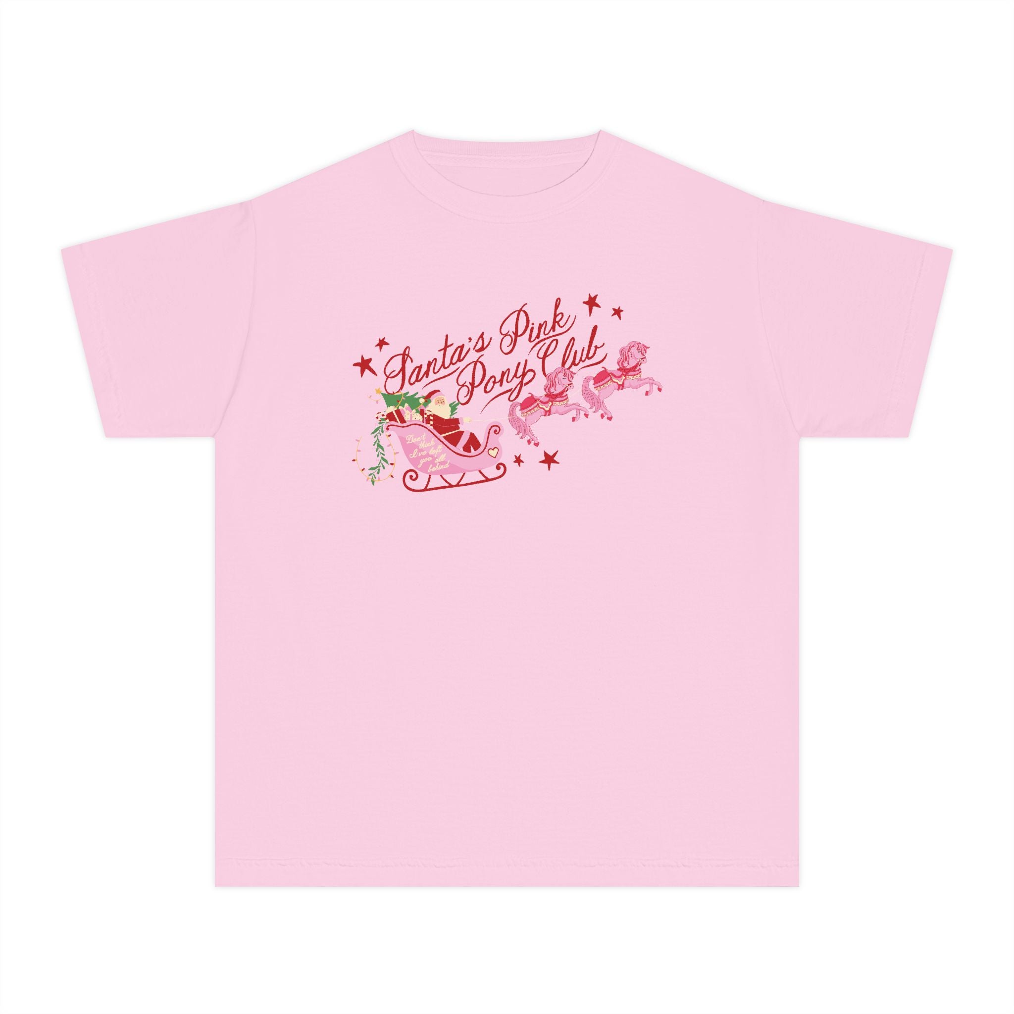 Kid's Santa's Pink Pony Club Comfort Colors Tee