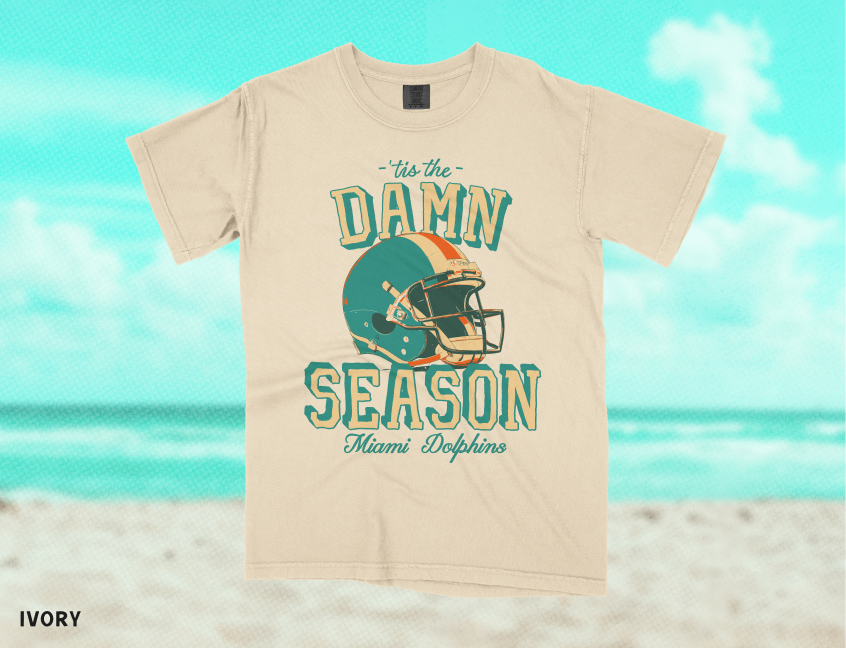 Miami Football 'Tis the Season Tee in Ivory