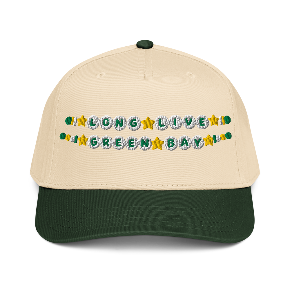Long Live Green Bay Friendship Bracelet Trucker Hat in Dark Green/Natural