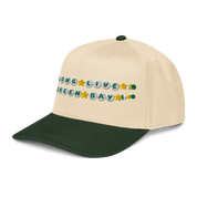 Long Live Green Bay Friendship Bracelet Trucker Hat in Dark Green/Natural, left side