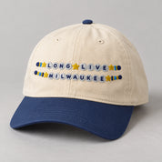 Long Live Milwaukee Friendship Bracelet Trucker Hat in Royal/Natural
