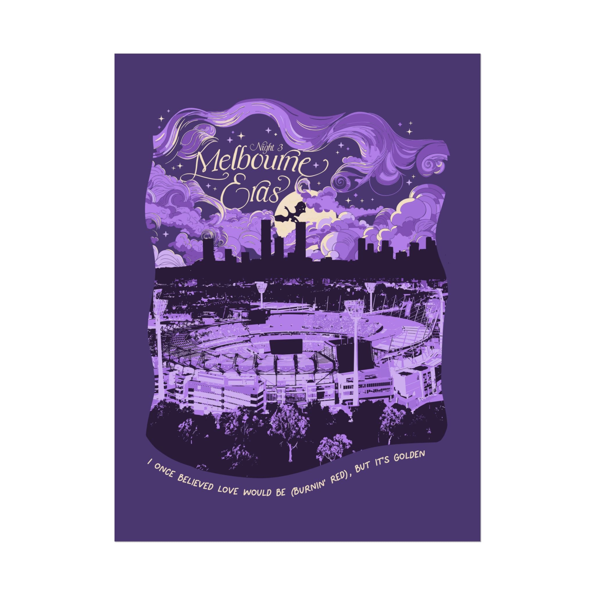 Purple Night Three Melbourne Eras Tour Poster