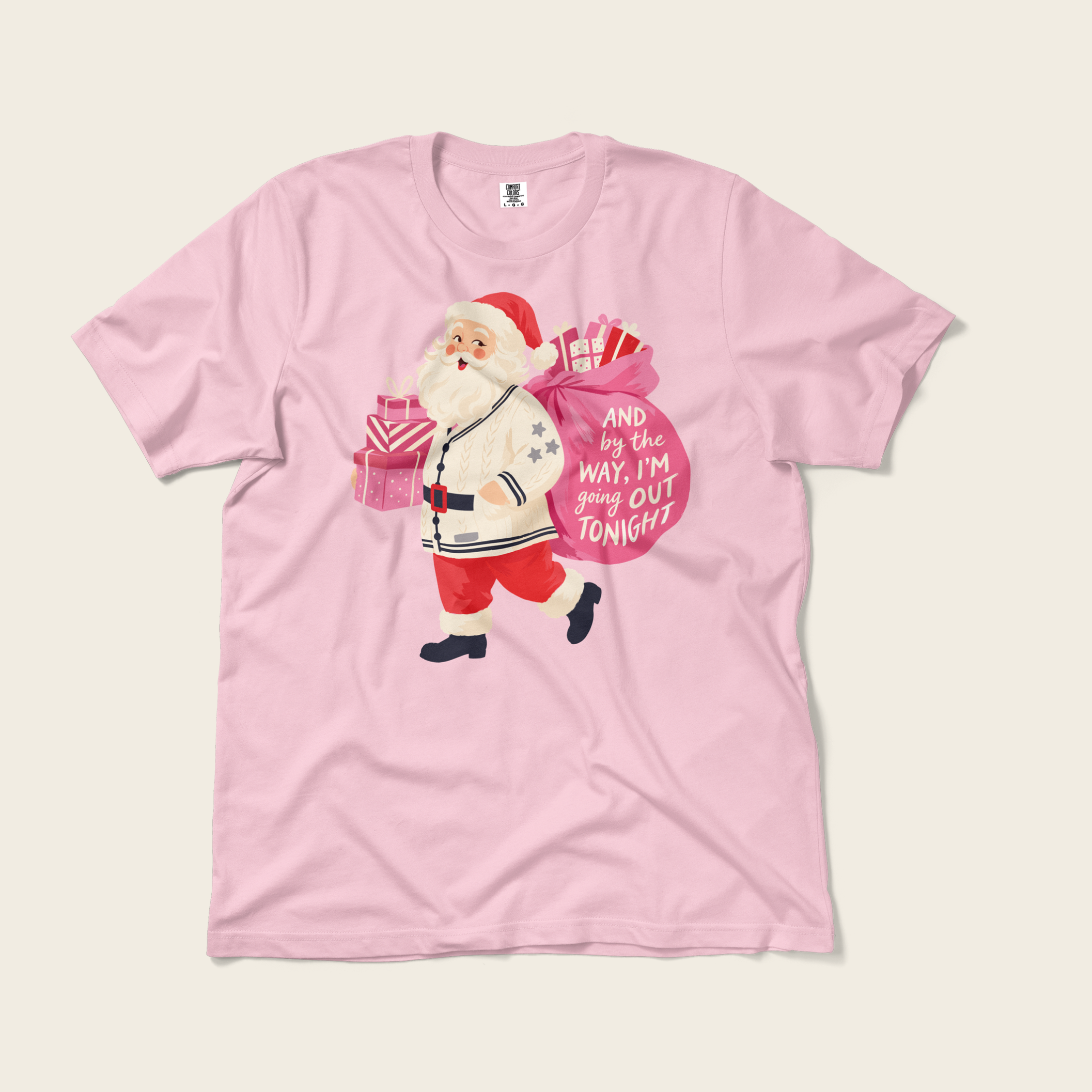 Bejeweled Santa Tee in Blossom
