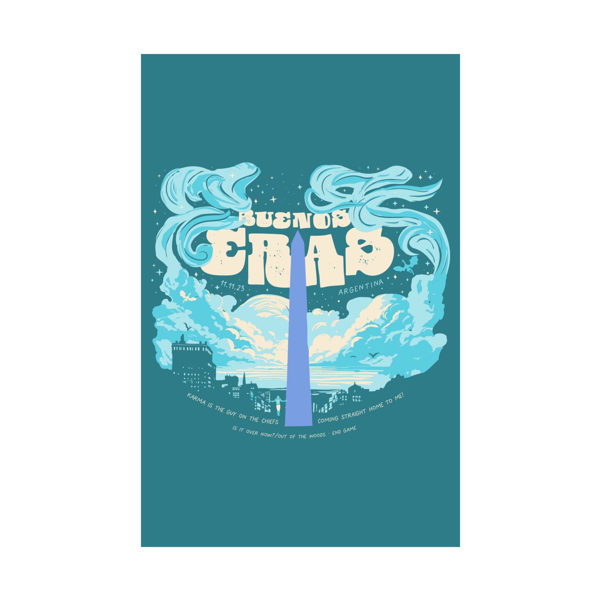 Blue Night Two Buenos Aires Eras Tour Poster